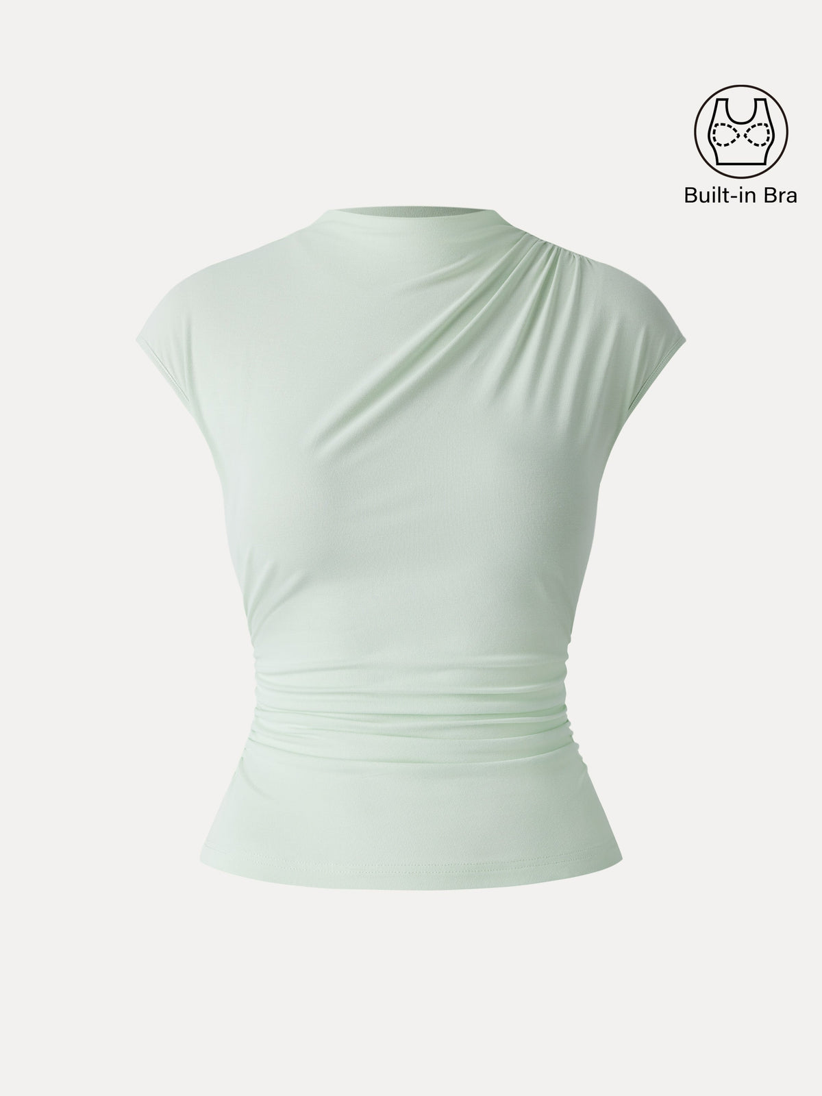 OGLmove Women's SkinKiss Mockneck Ruched Cropped Bra Top