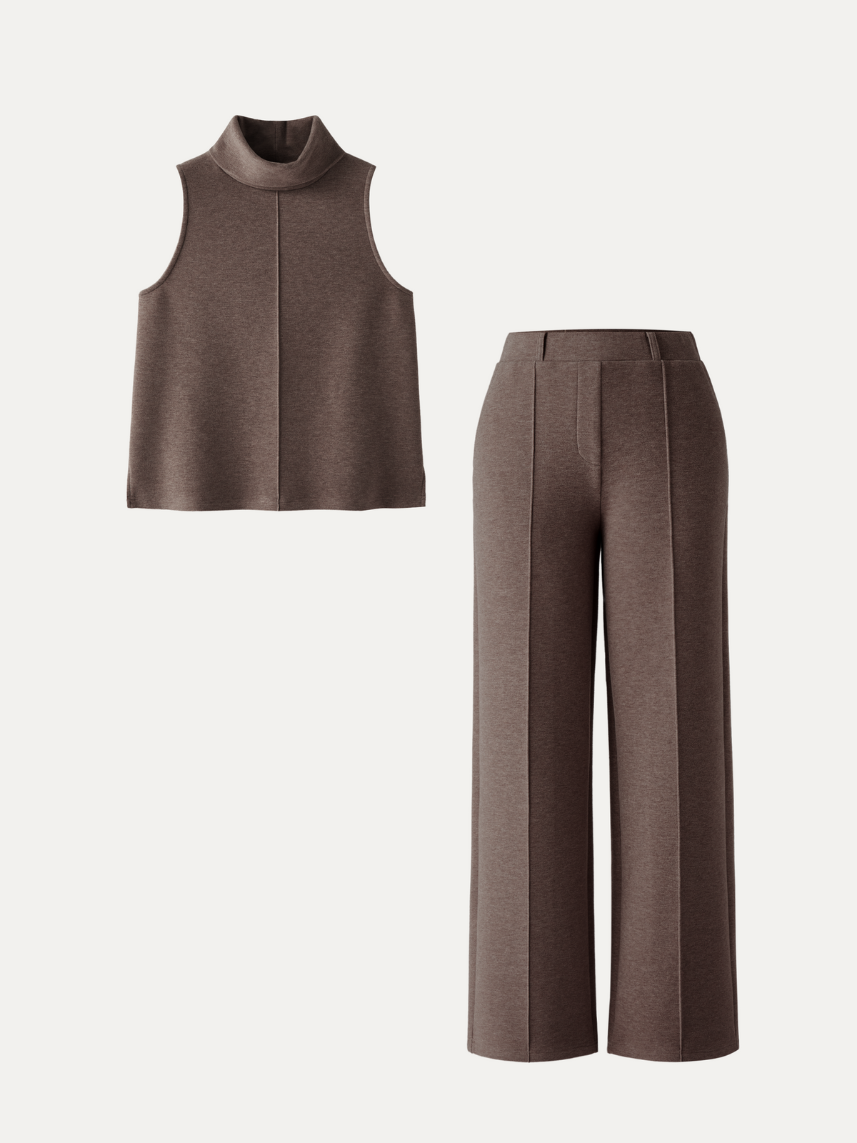 OGLmove Women's Petite High Waisted Straight Leg Pant & Split Hem Top Set