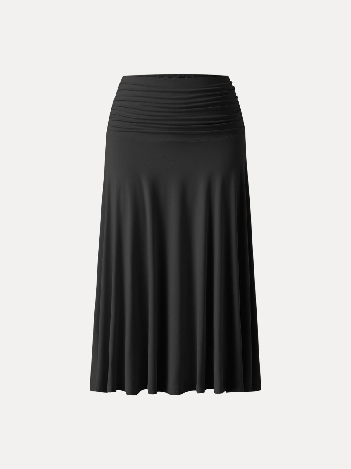 OGLmove Women's Flowy Side Ruched A-Line Midi Skirt