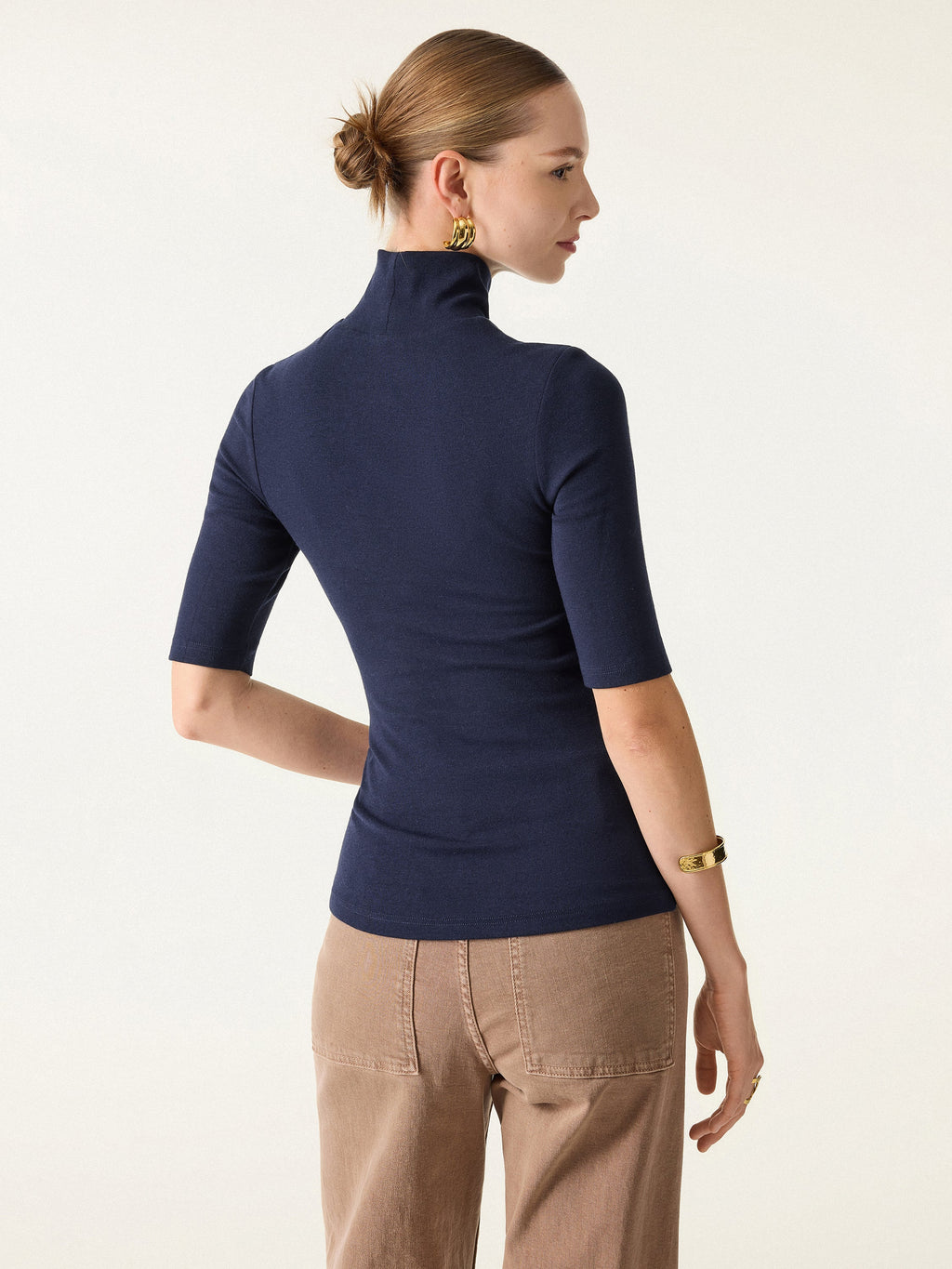 OGLmove Women's Essential Turtleneck Elbow Sleeve Bra Top