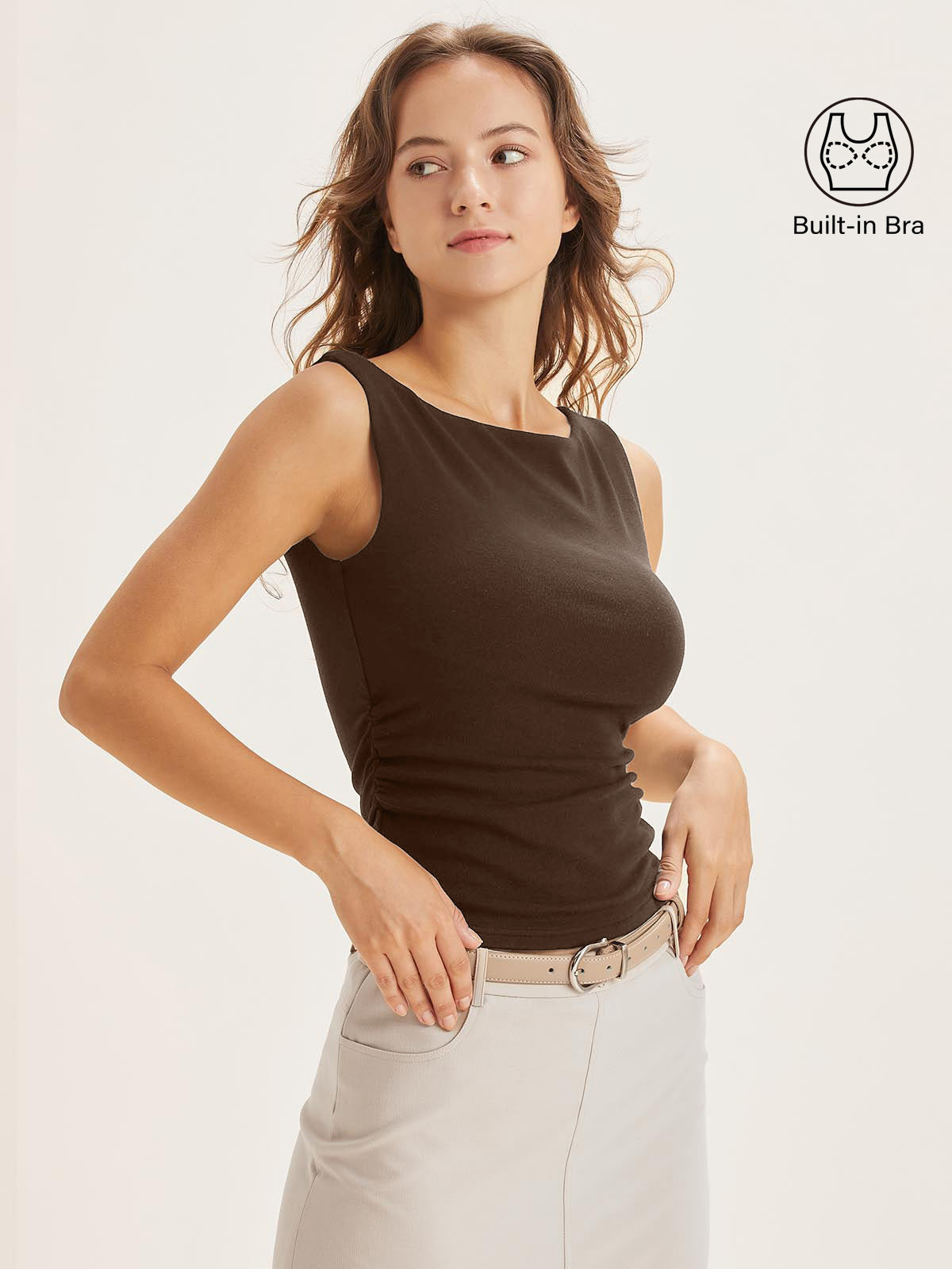 OGLmove Women's Boat Neck Bra Tank Top