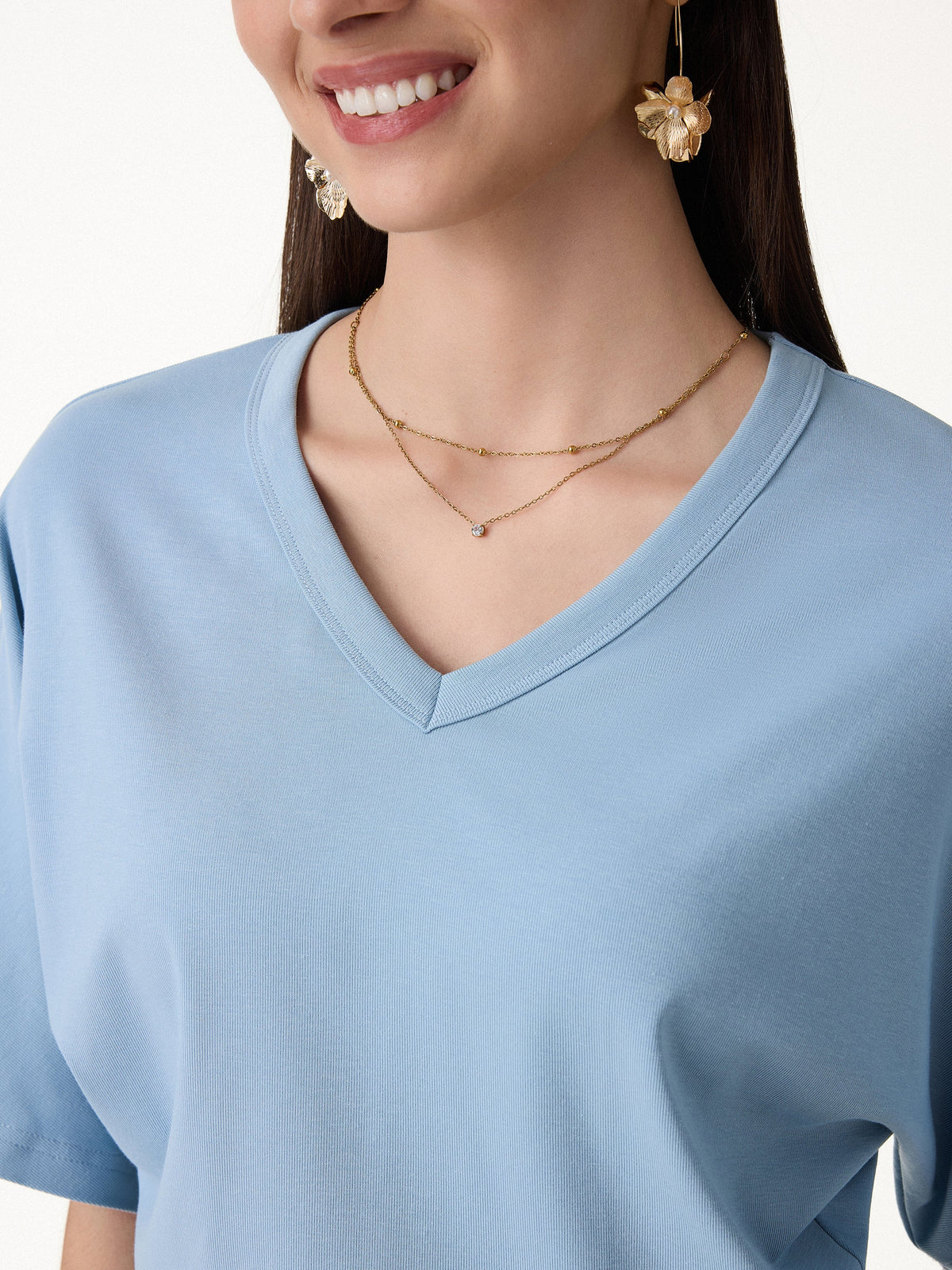 OGLmove Women's V-Neck Waist-Defining Summer Tee