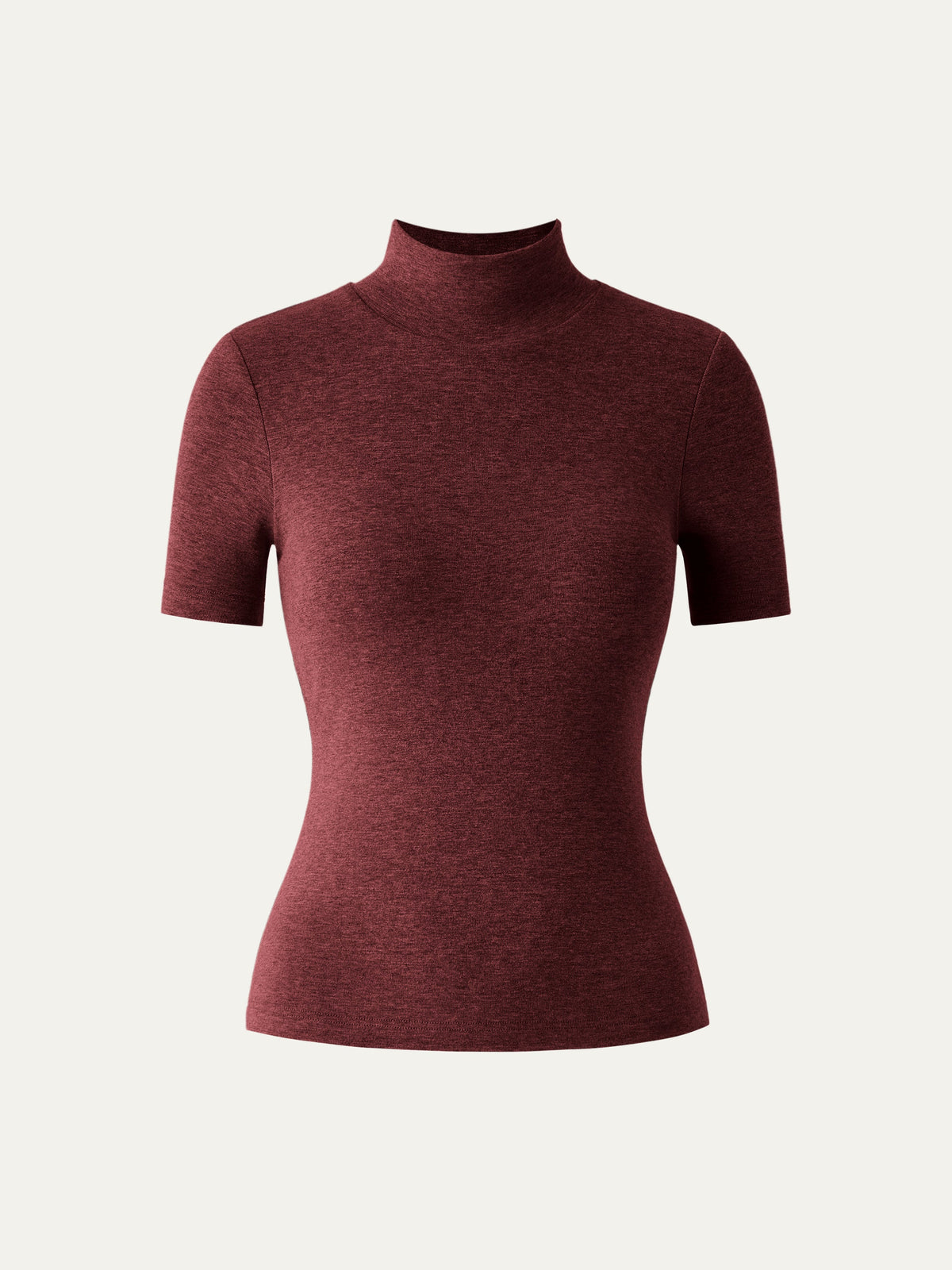OGLmove Women's Soft Thermal Mockneck Short Sleeve Bra Top