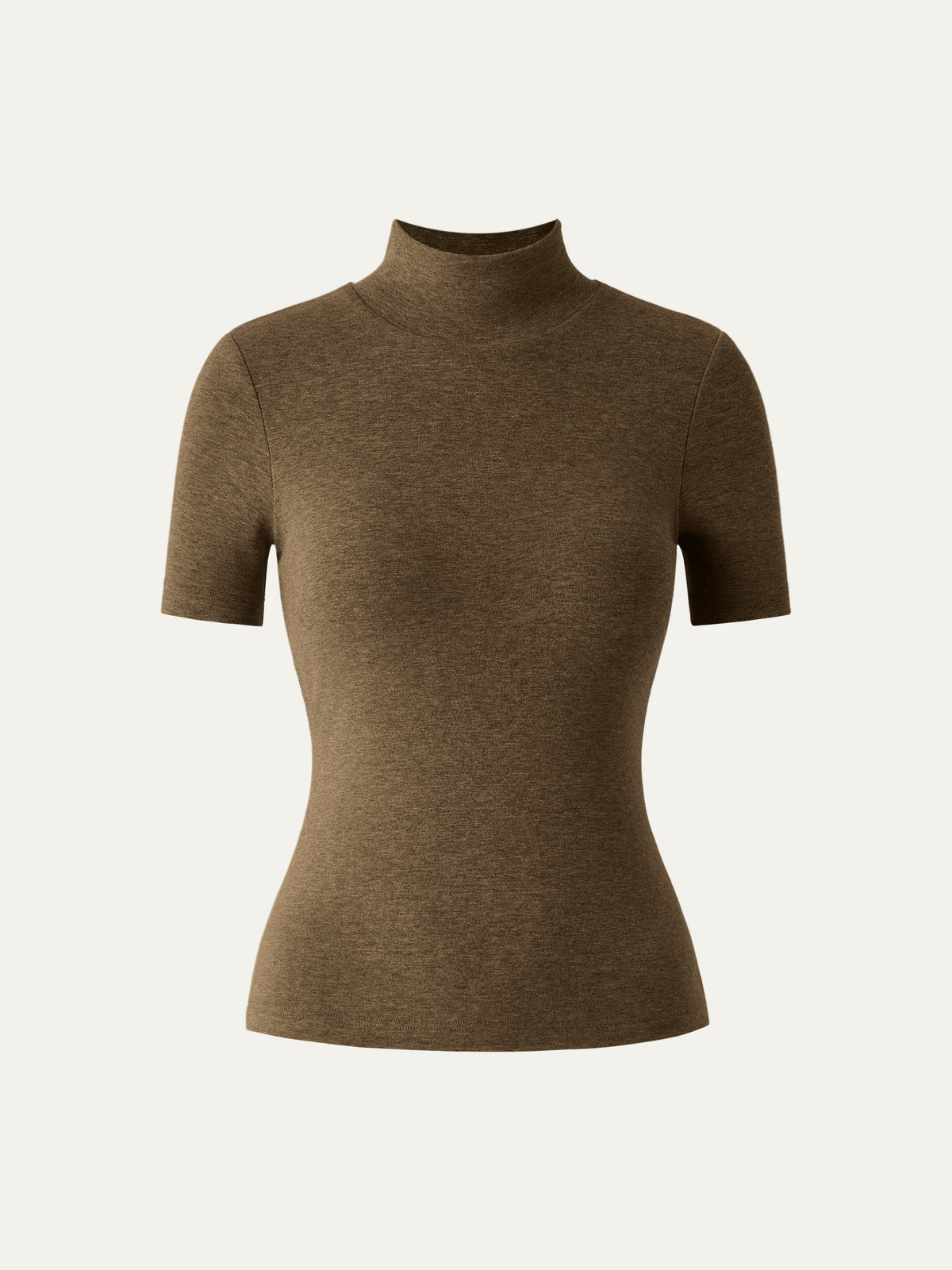 OGLmove Women's Soft Thermal Mockneck Short Sleeve Bra Top
