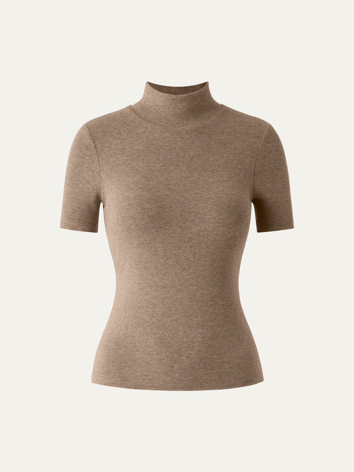 OGLmove Women's Soft Thermal Mockneck Short Sleeve Bra Top