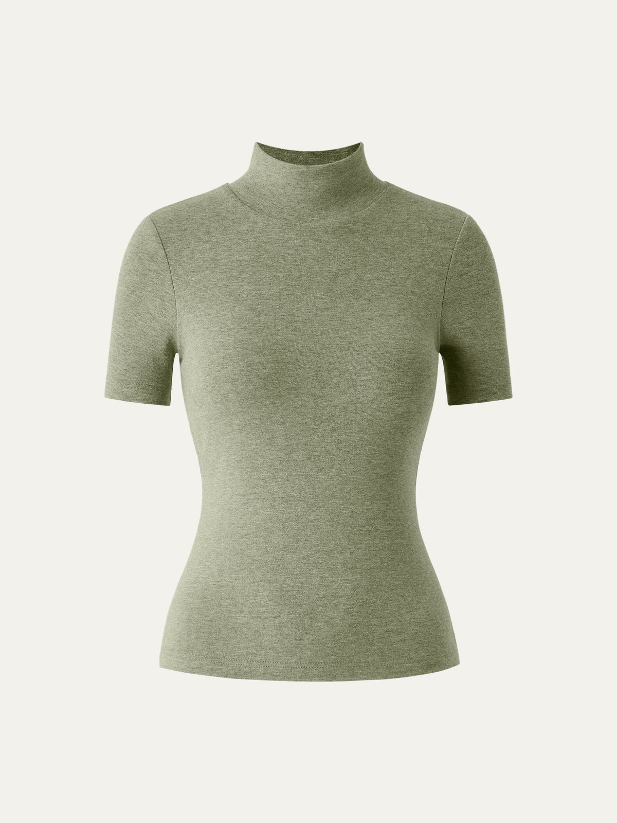 OGLmove Women's Soft Thermal Mockneck Short Sleeve Bra Top