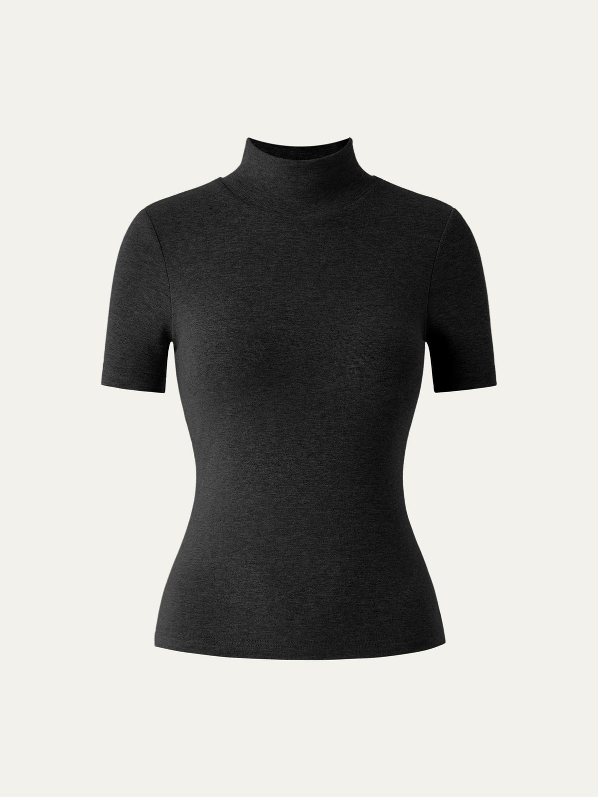 OGLmove Women's Soft Thermal Mockneck Short Sleeve Bra Top