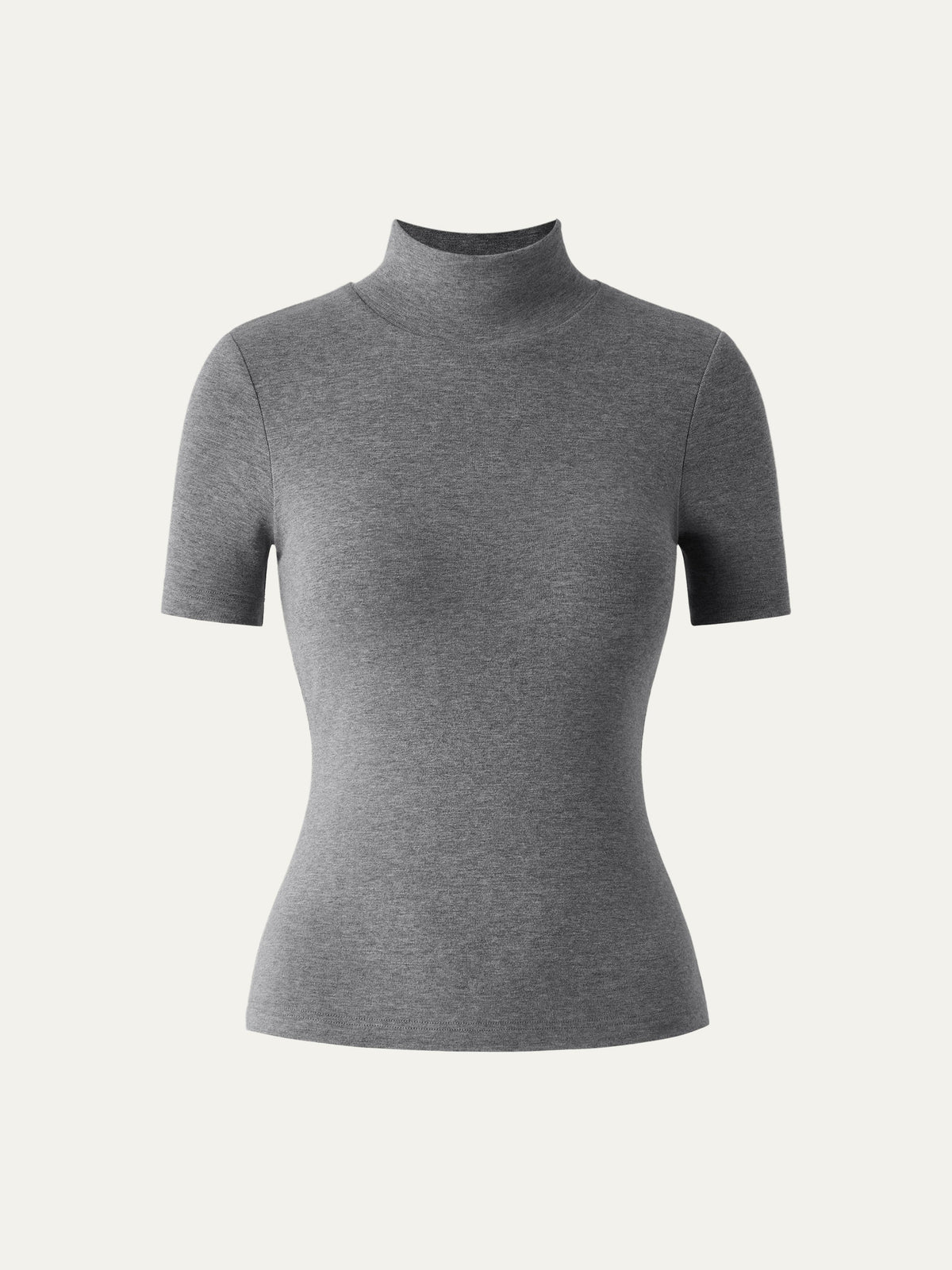 OGLmove Women's Soft Thermal Mockneck Short Sleeve Bra Top