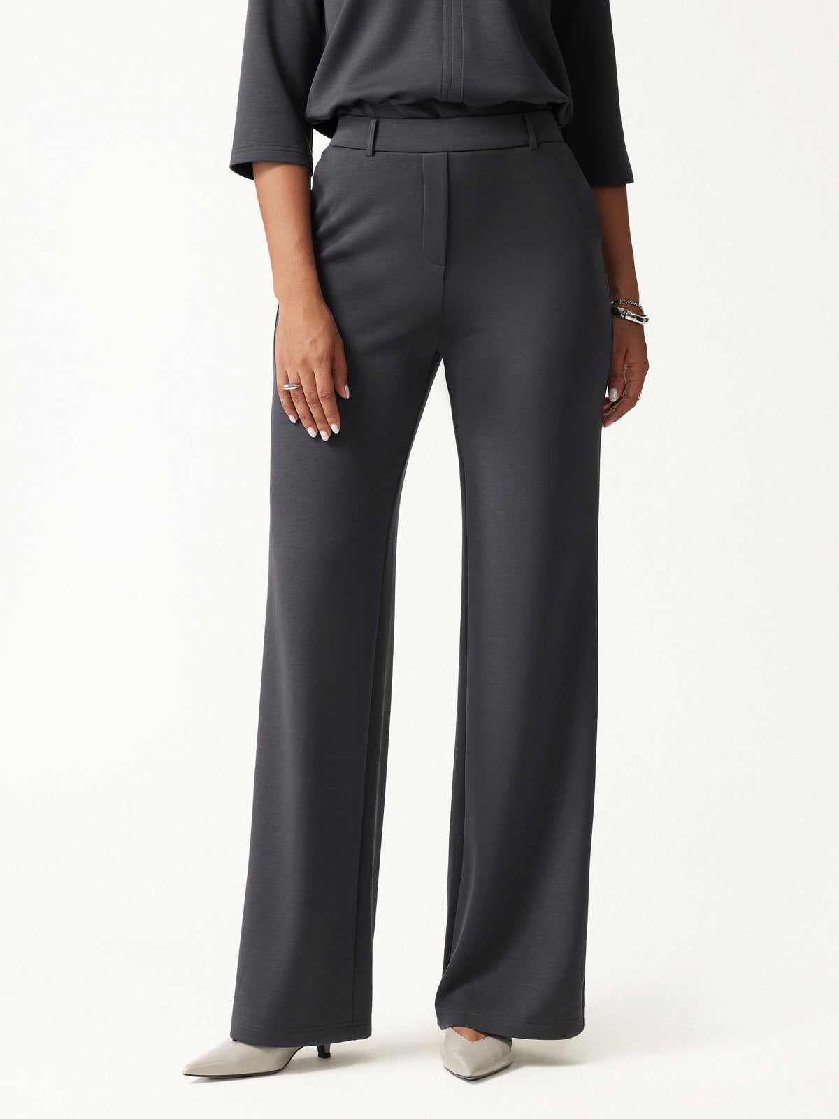 OGLmove Women's TravelEase Lyocell Spacer High-Rise Wide Leg Pants with Pockets