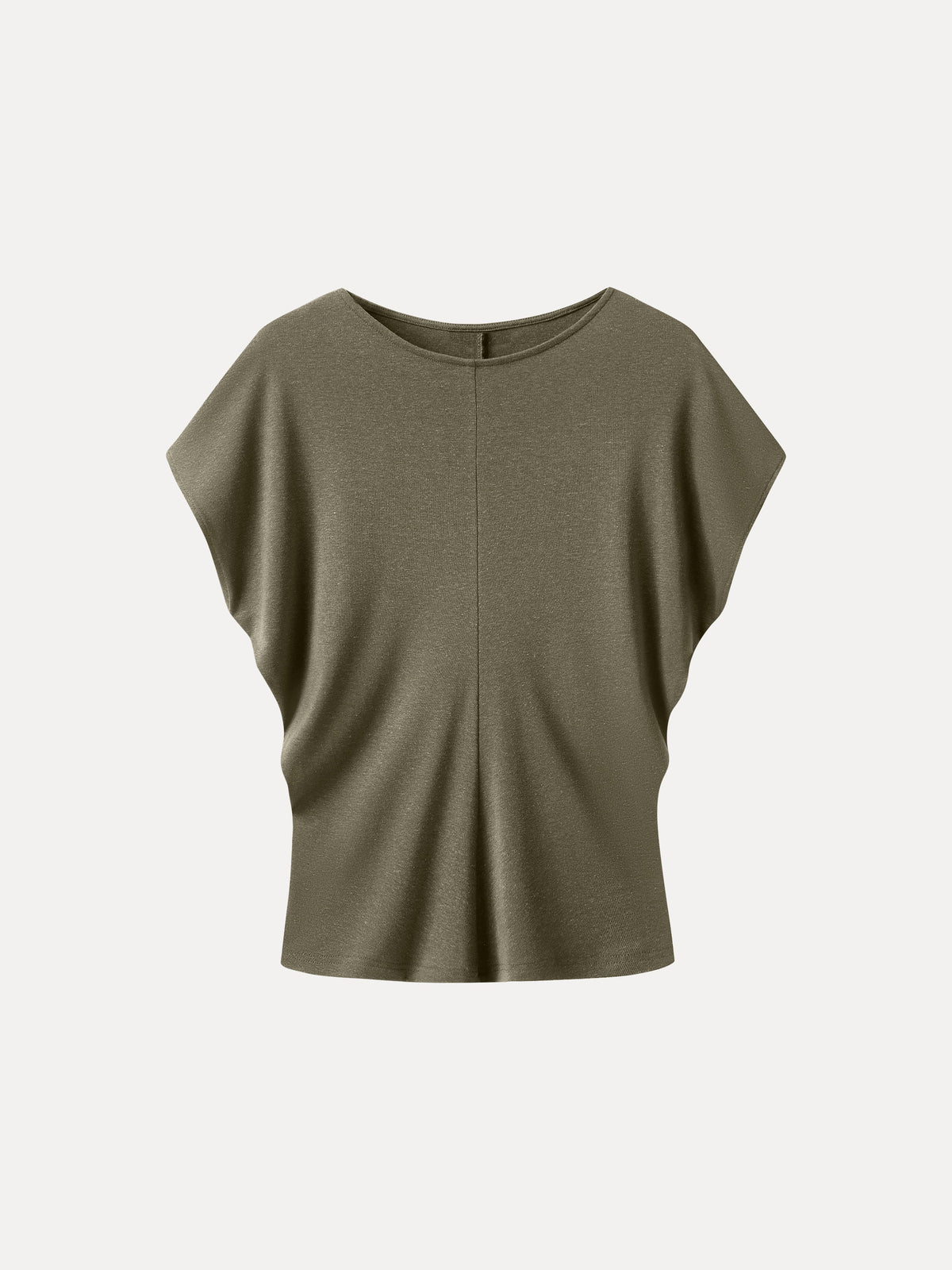 OGLmove Women's Linen-Blend Round Neck Relaxed Summer Top