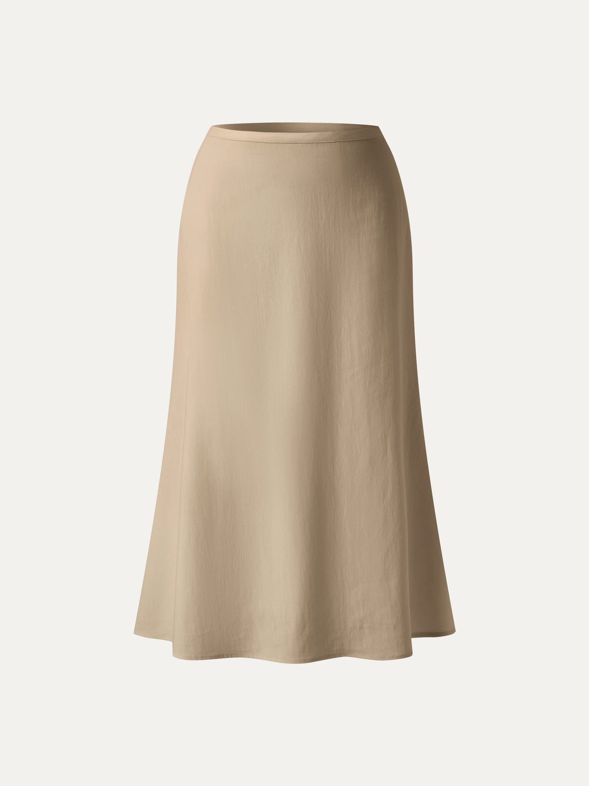 OGLmove Women's Lyocell-Linen Blend High Rise Flared Maxi Pull-On Skirt