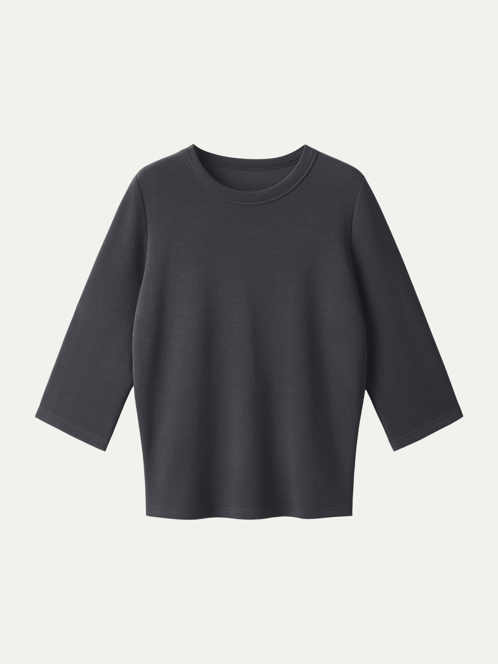 OGLmove Women's Sandwashed Spacer Crewneck 3/4 Sleeve Top
