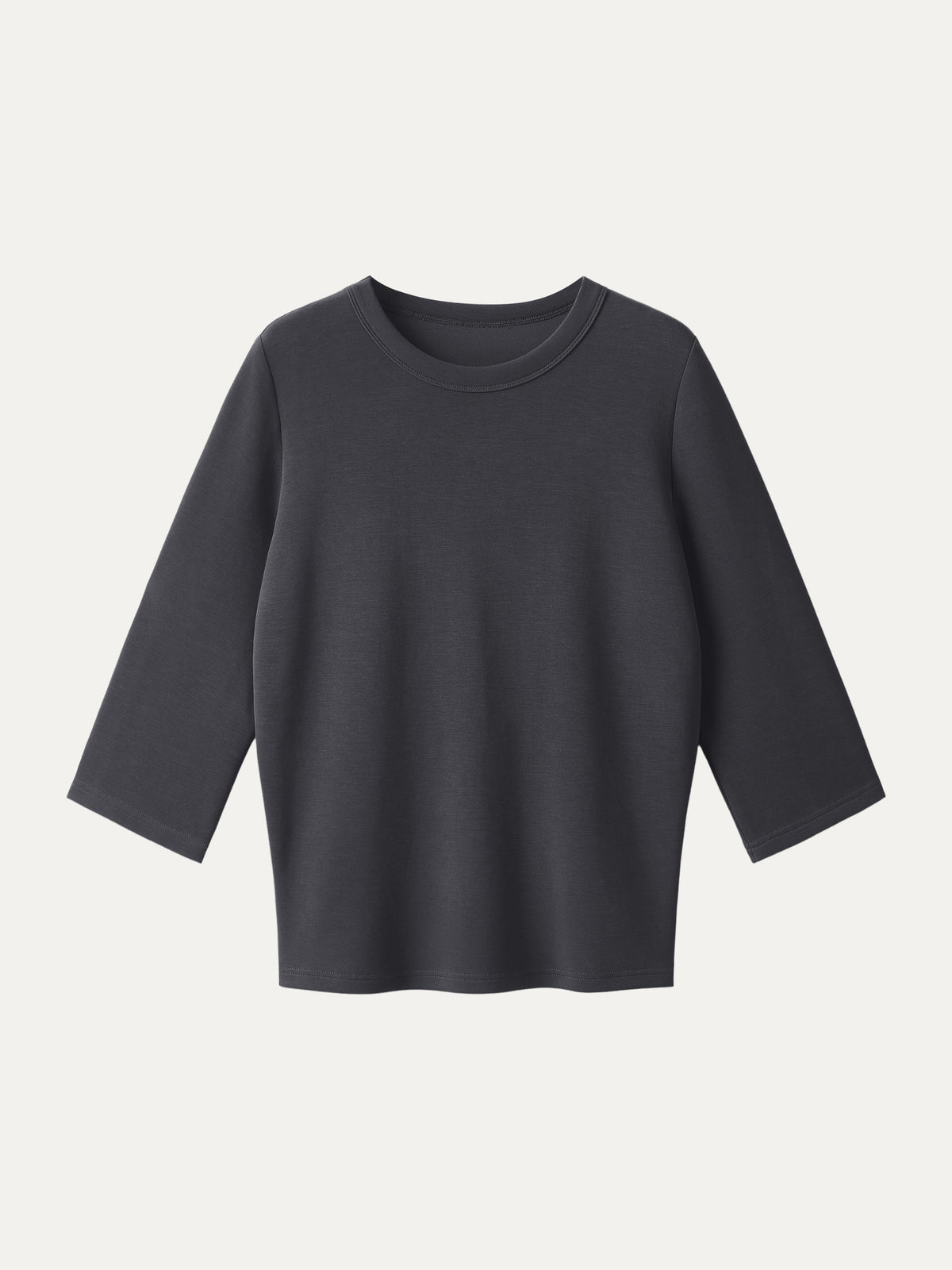 OGLmove Women's Sandwashed Spacer Crewneck 3/4 Sleeve Top