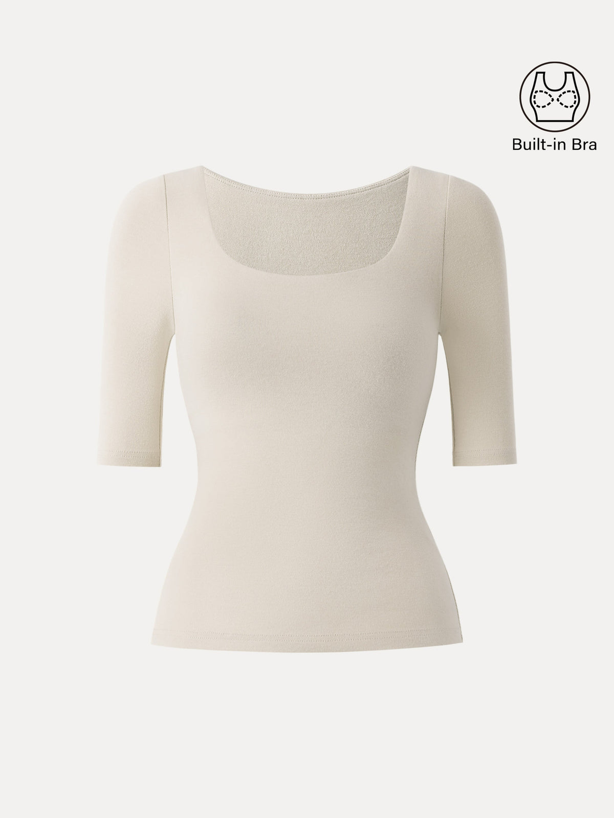 OGLmove Women's Eco-Mousse® Thermal Rib Elbow Sleeve Square Neck Bra Top