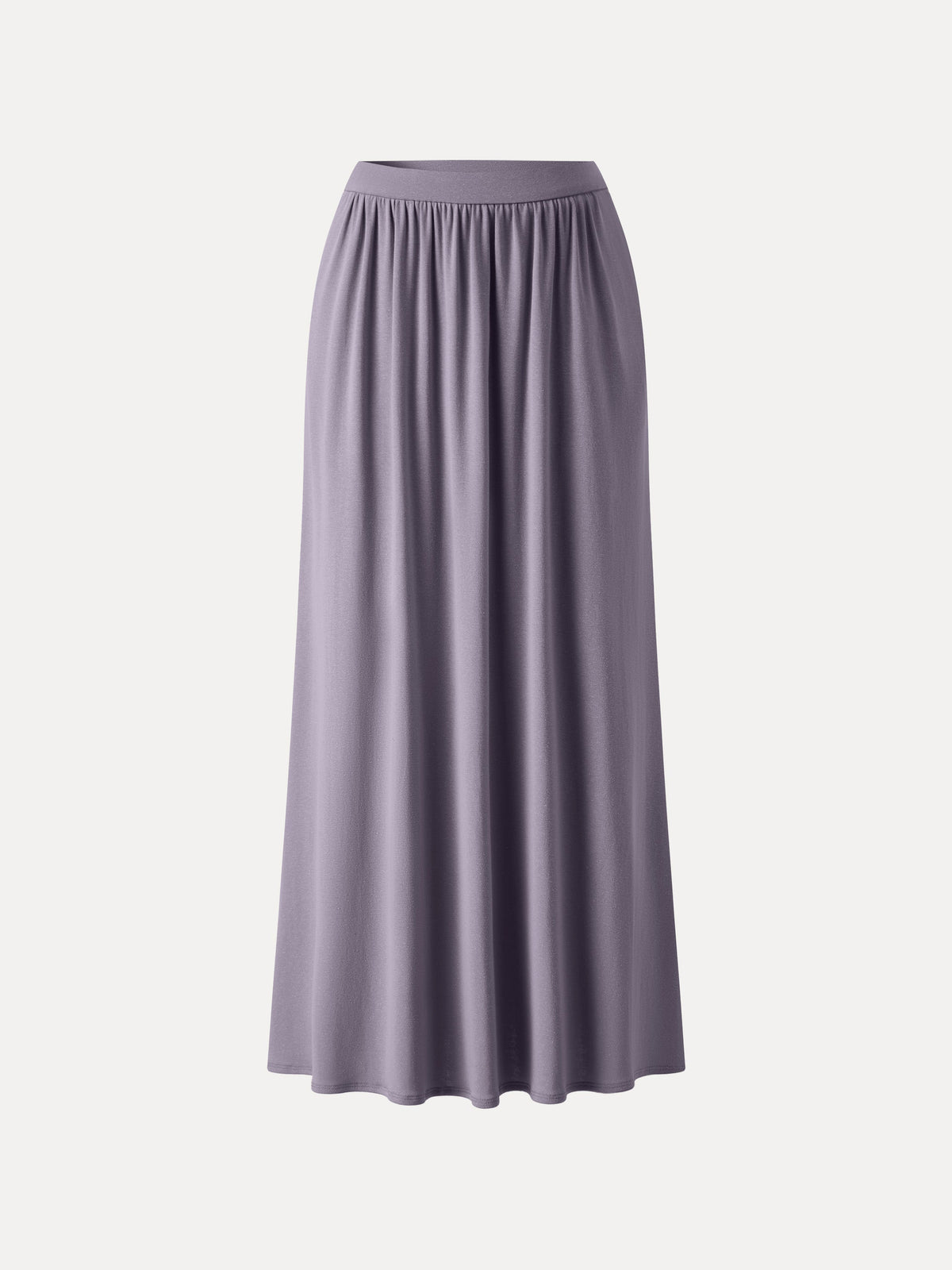 OGLmove Women's Soft Linen Knit Gathered A-Line Maxi Skirt with Pockets