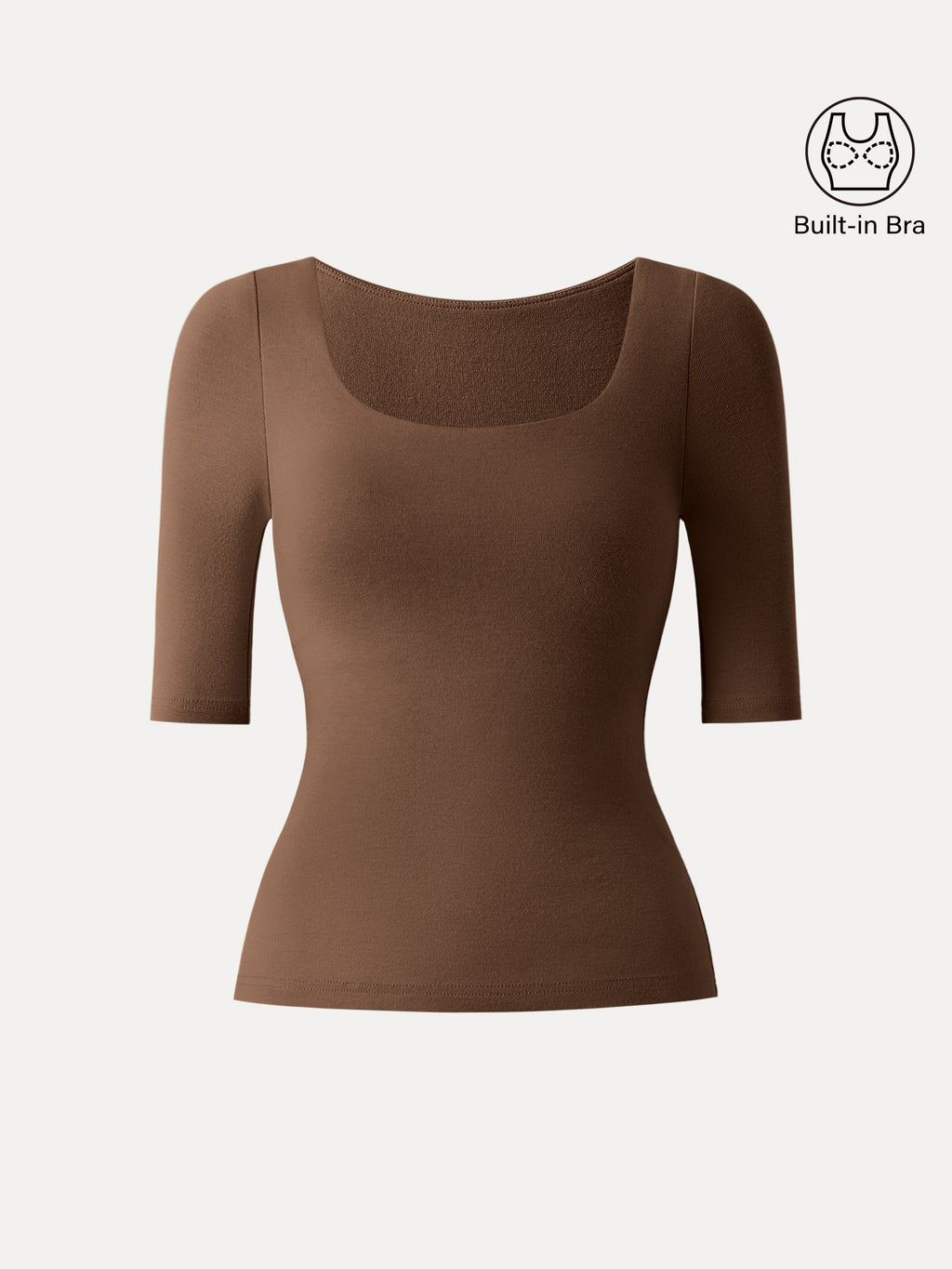 OGLmove Women's Eco-Mousse® Thermal Rib Elbow Sleeve Square Neck Bra Top