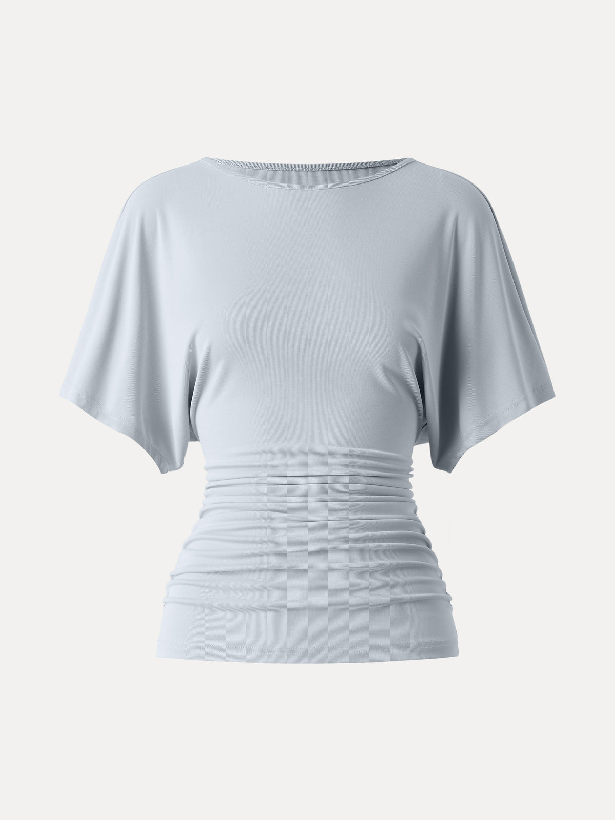 OGLmove Women's Effortless Boatneck Batwing Sleeve Side Ruched Top