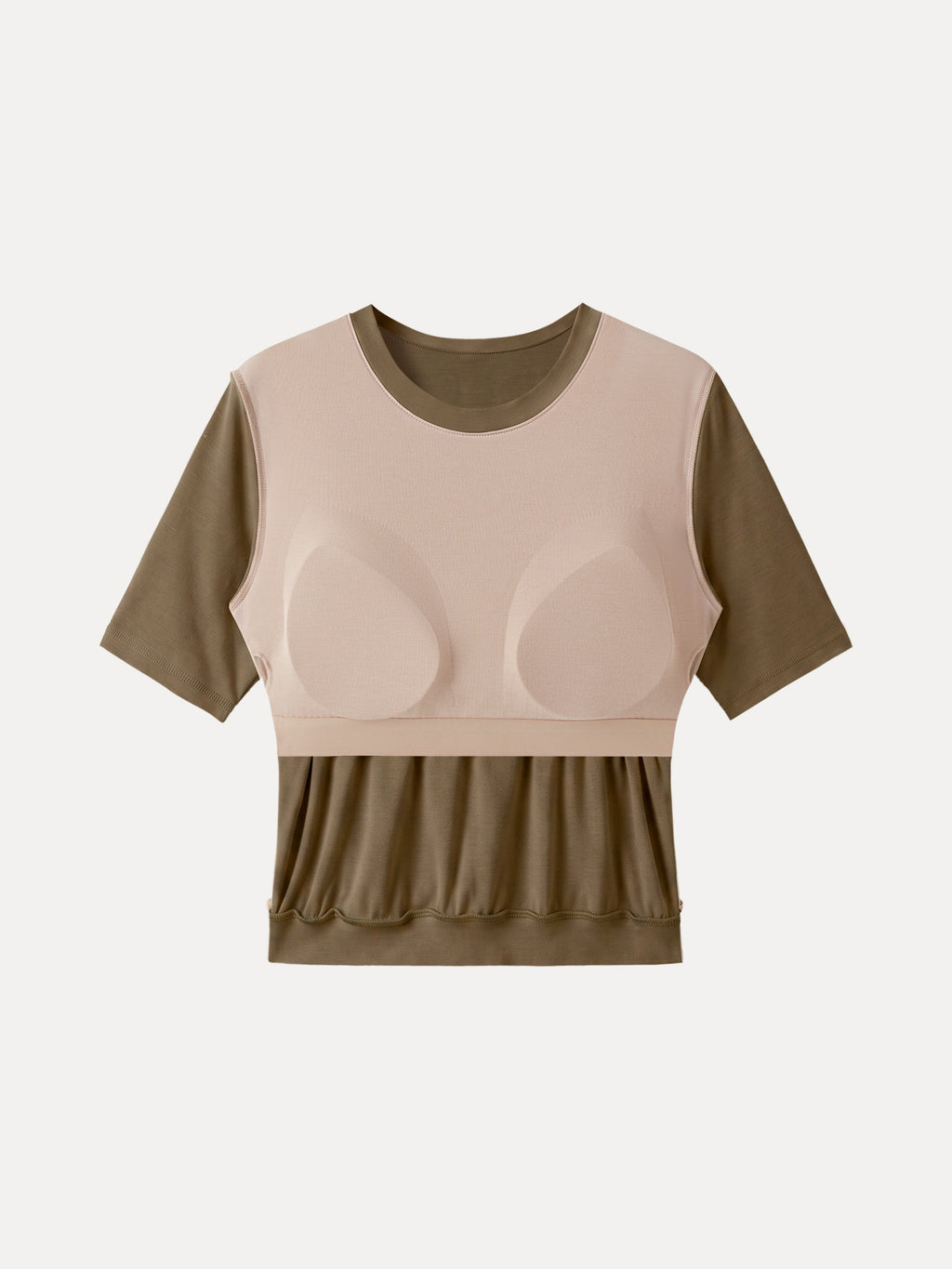 OGLmove Women's Lyocell-Wool Crewneck Short Sleeve Bra Top