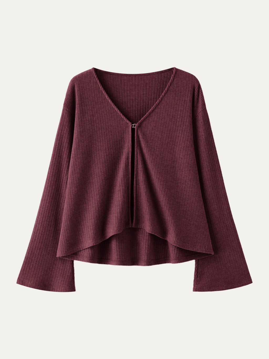 OGLmove Women's V-Neck Flare Long Sleeve Cardigan