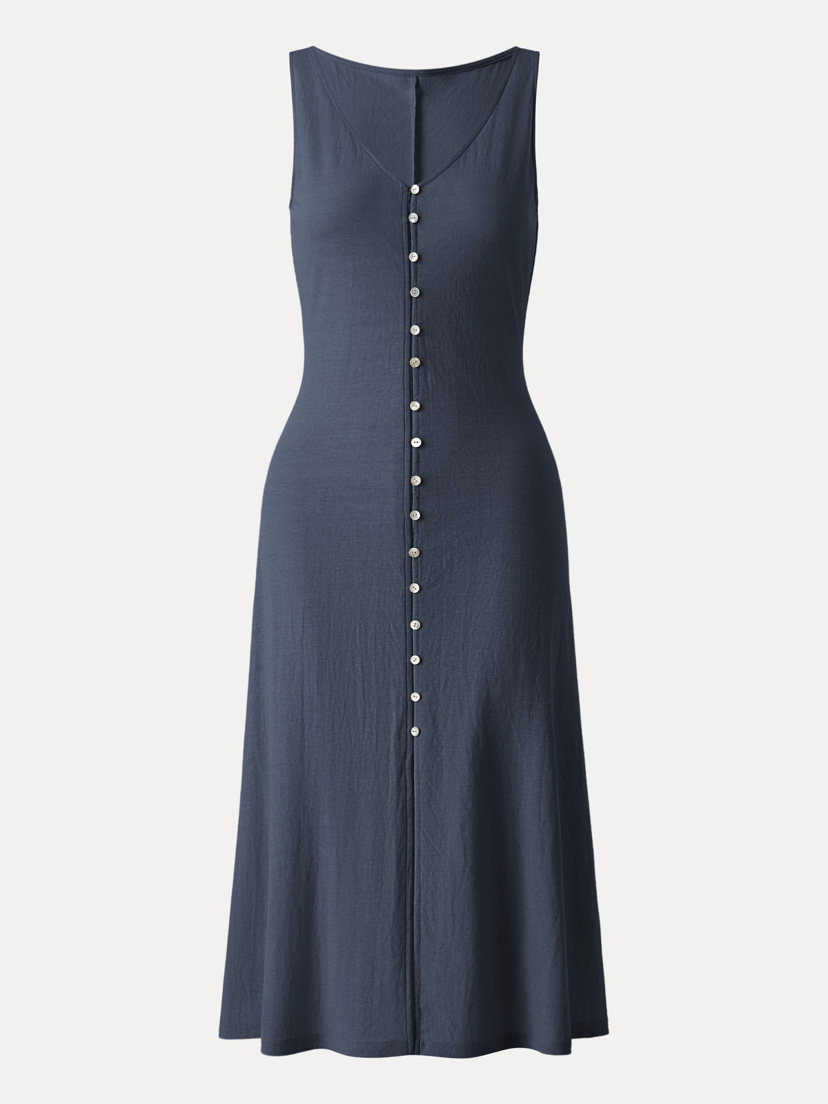 OGLmove Women's V-Neck Button Front Midi Vest Dress