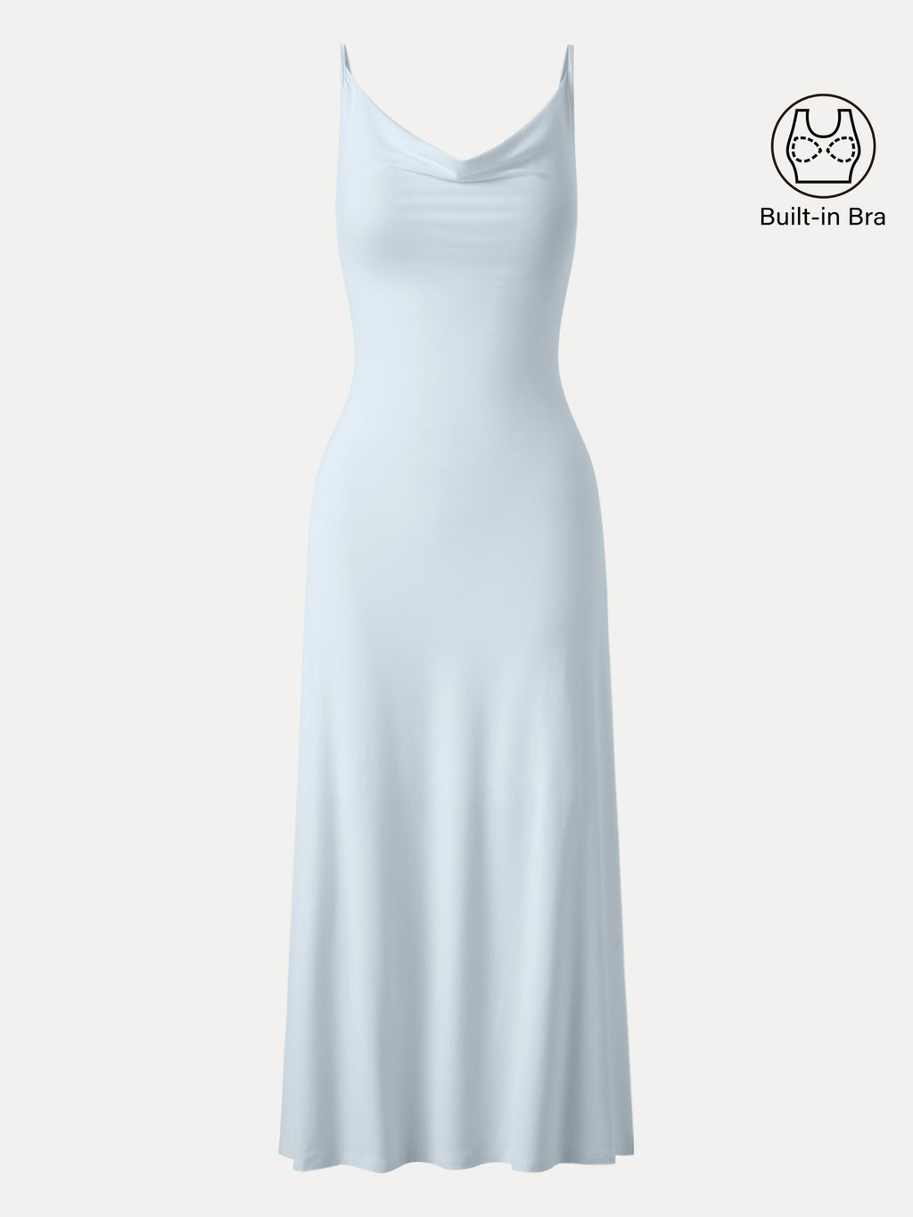 OGLmove Women's Effortless Vacay Cowl Neck Midi Bra Dress