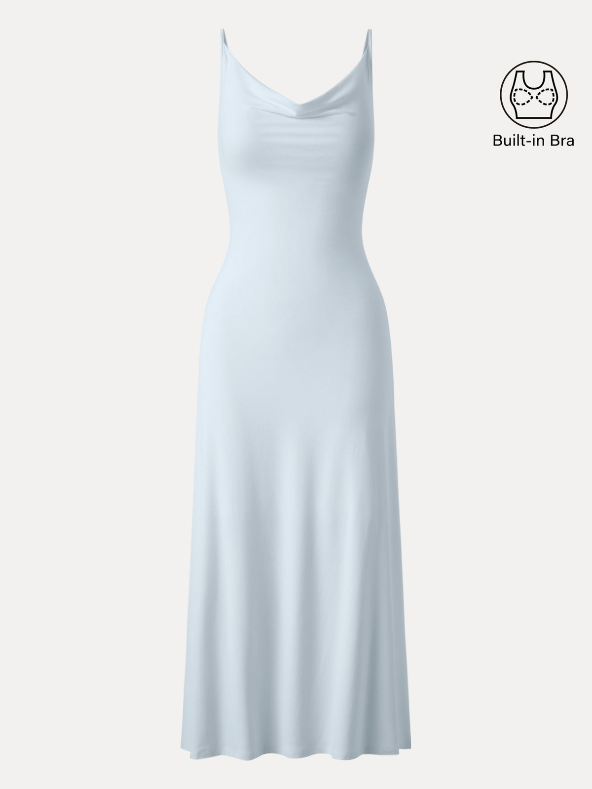 OGLmove Women's Effortless Vacay Cowl Neck Midi Bra Dress