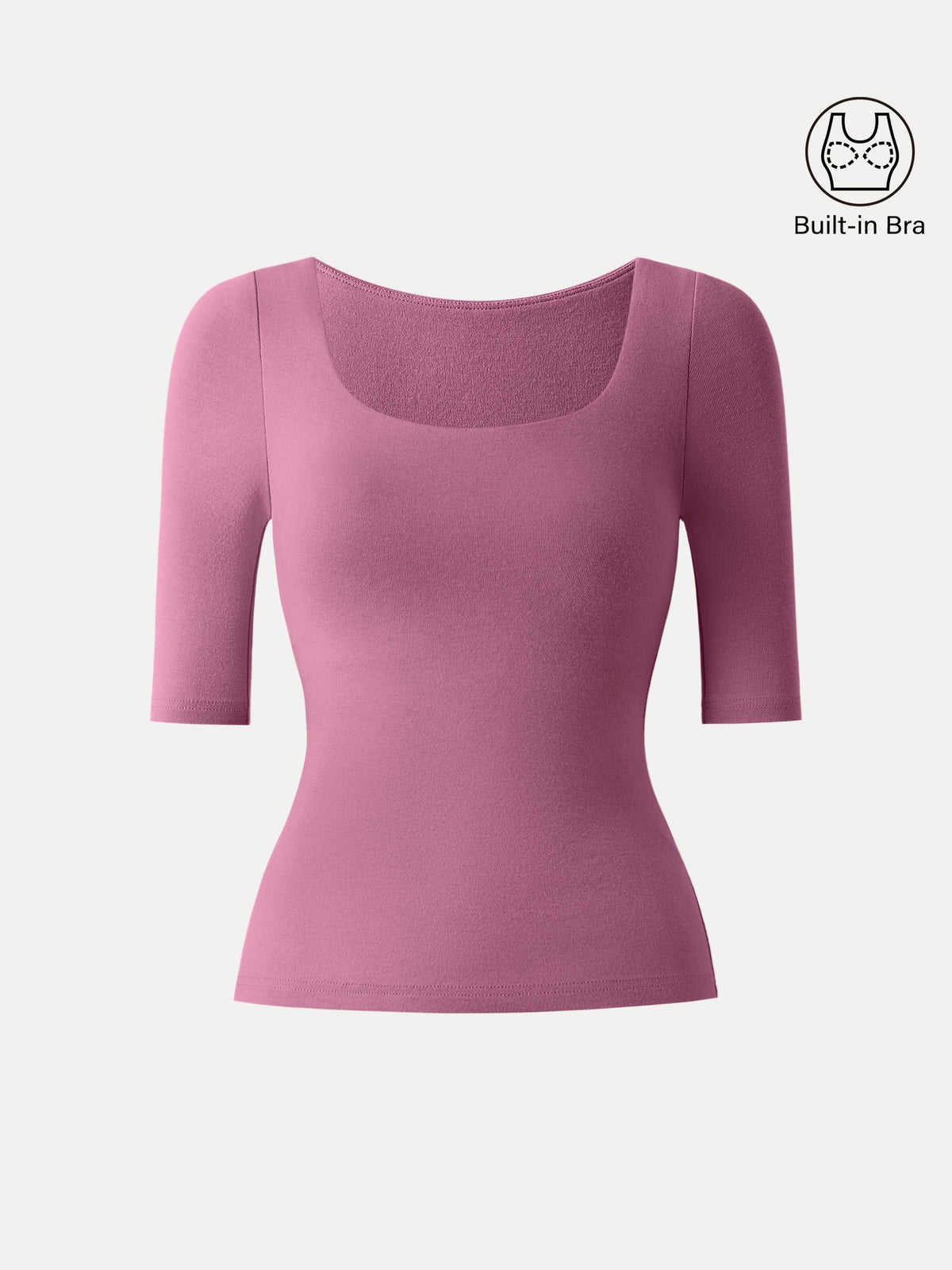 OGLmove Women's Eco-Mousse® Thermal Rib Elbow Sleeve Square Neck Bra Top