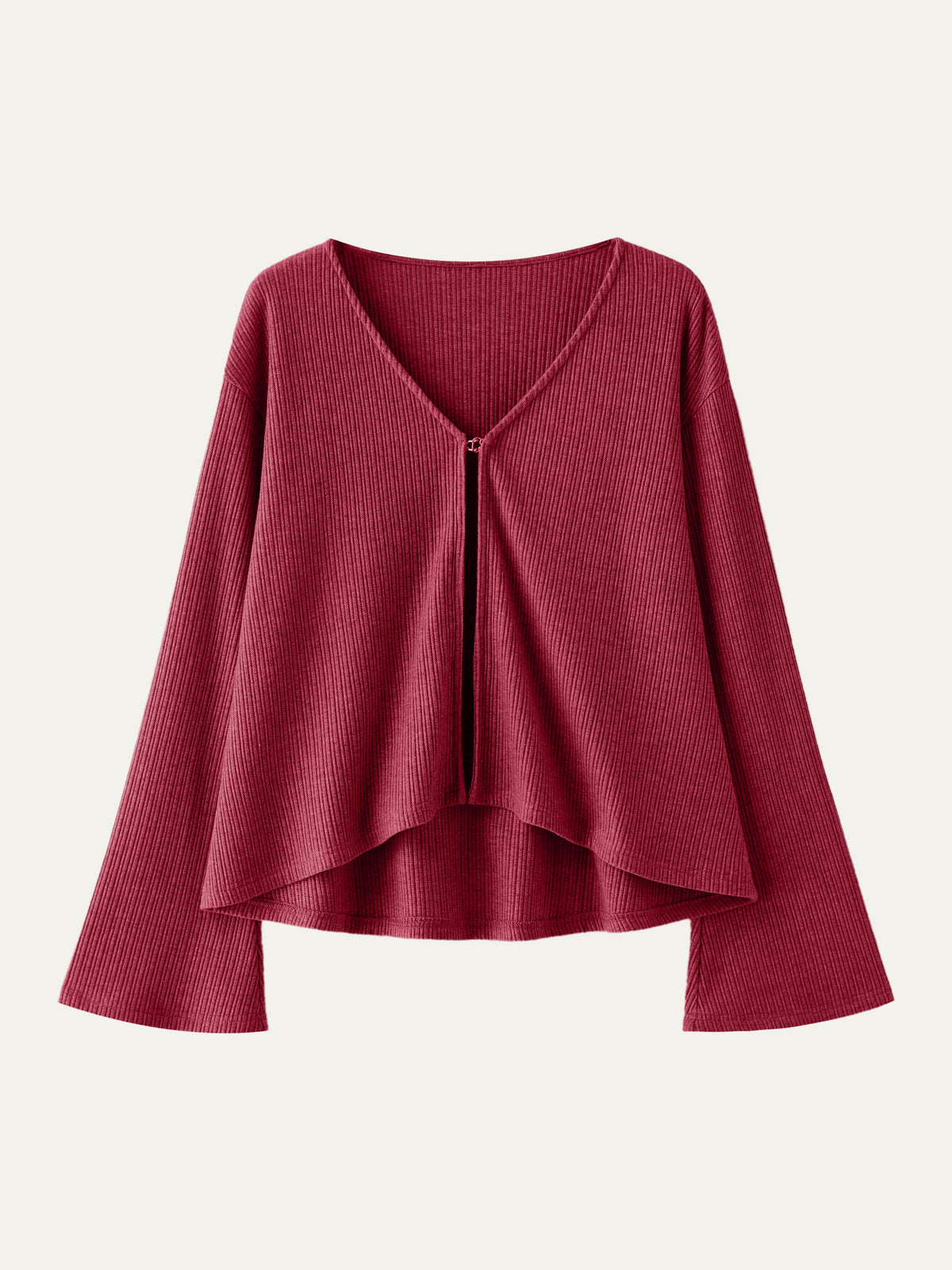 OGLmove Women's V-Neck Flare Long Sleeve Cardigan
