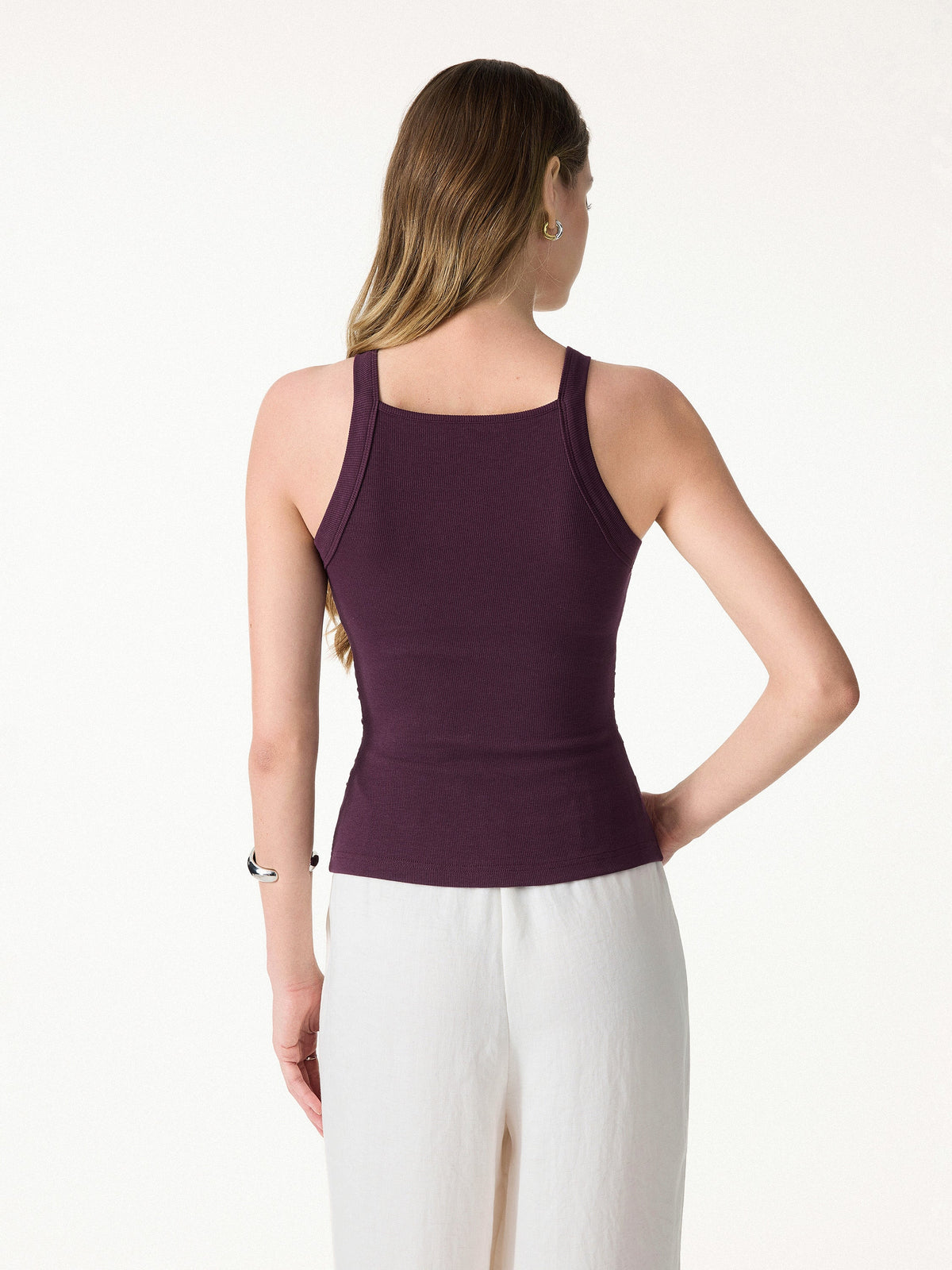 OGLmove Women's Square Neck Ruched Rib Bra Tank