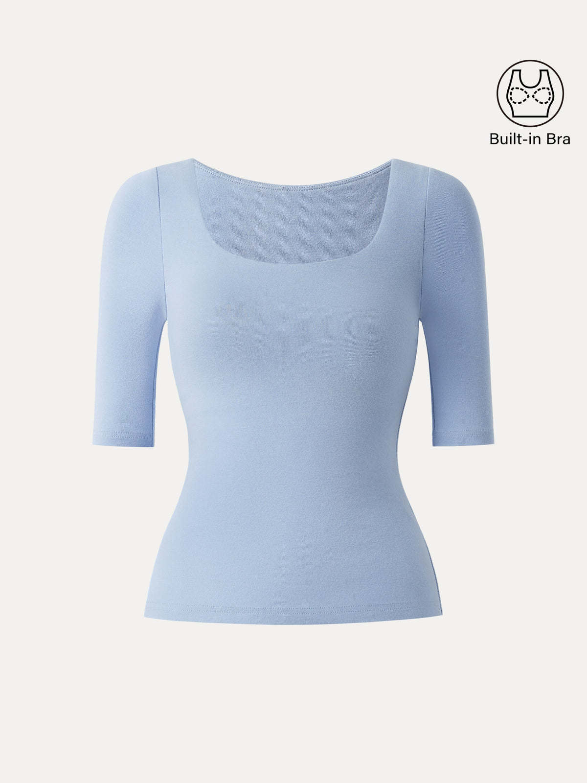 OGLmove Women's Eco-Mousse® Thermal Rib Elbow Sleeve Square Neck Bra Top