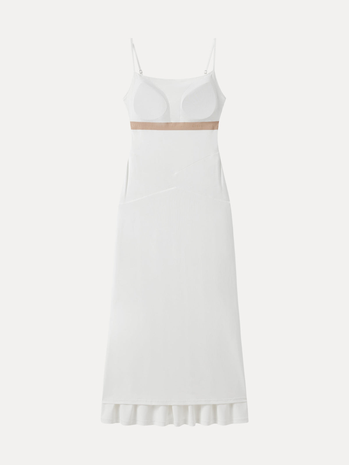 OGLmove Women's Not-See-Thru Spaghetti Gathered Maxi Bra Dress