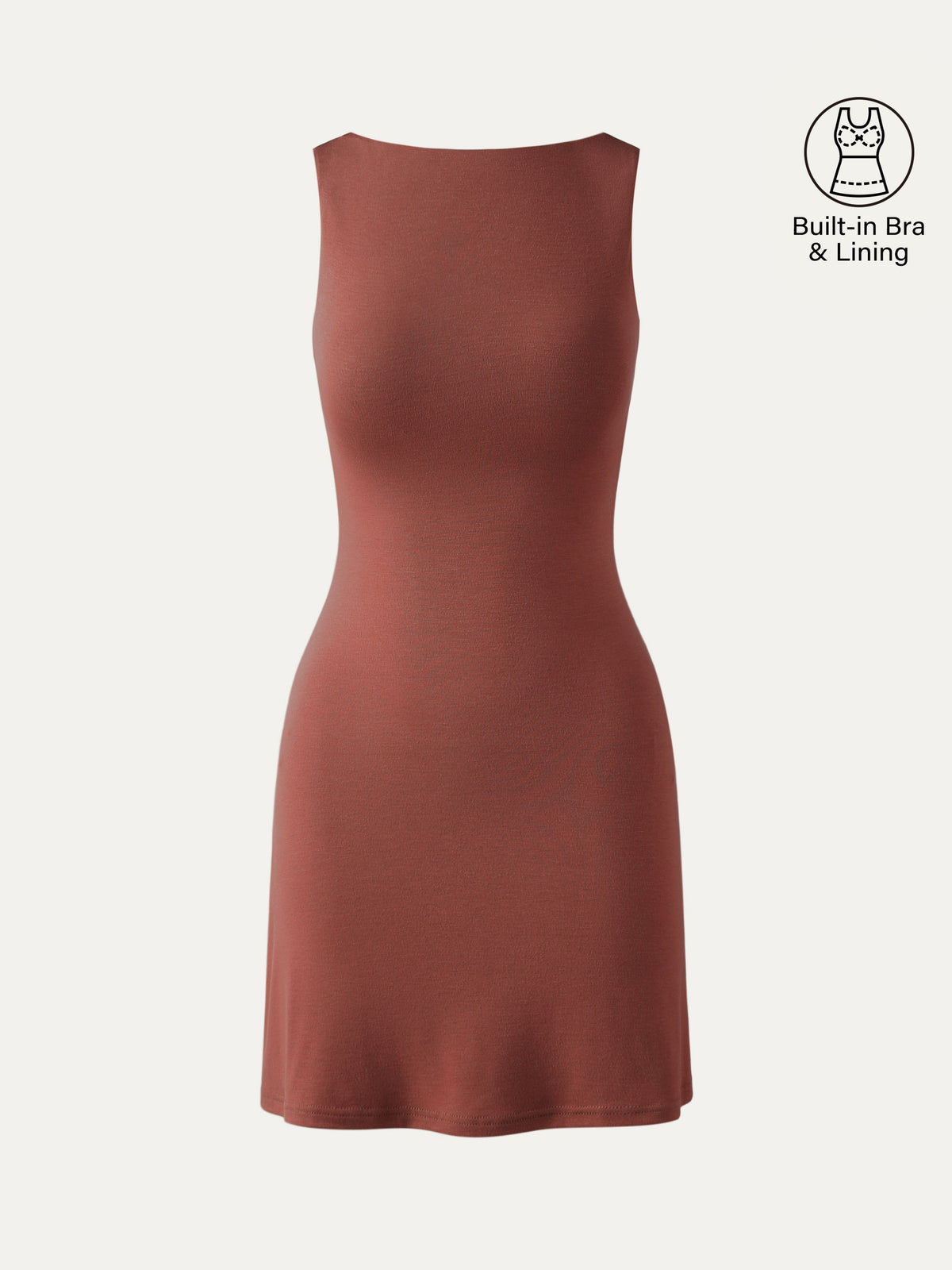 OGLmove Women's Square Neck Open Back Bandless Mini Bra Dress
