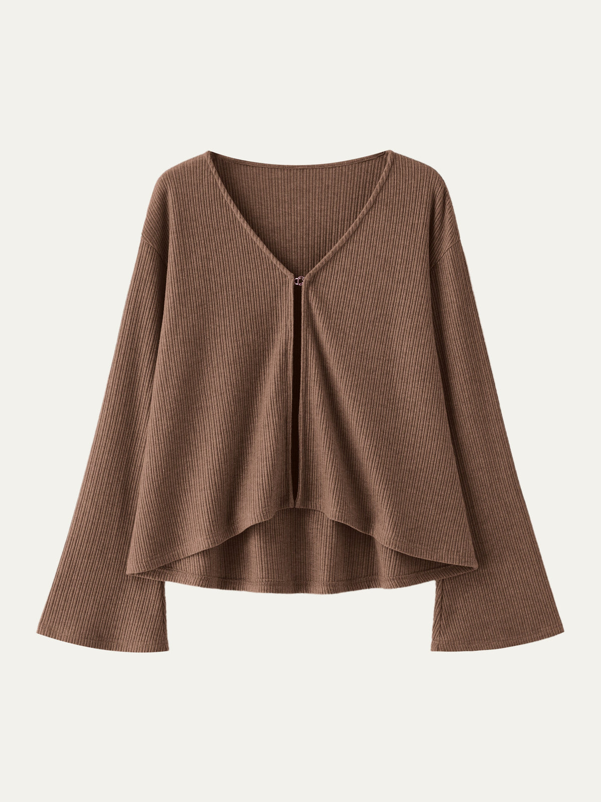 OGLmove Women's V-Neck Flare Long Sleeve Cardigan