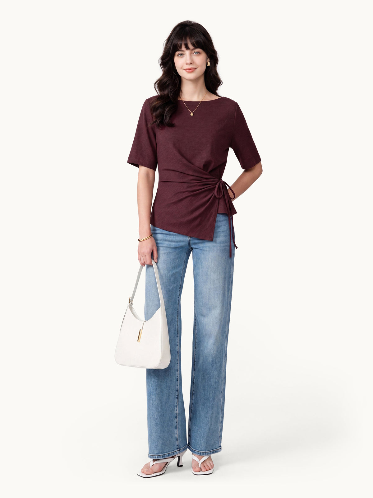 OGLmove Women's Eco-Mousse® Short Sleeve Tie-Side Top