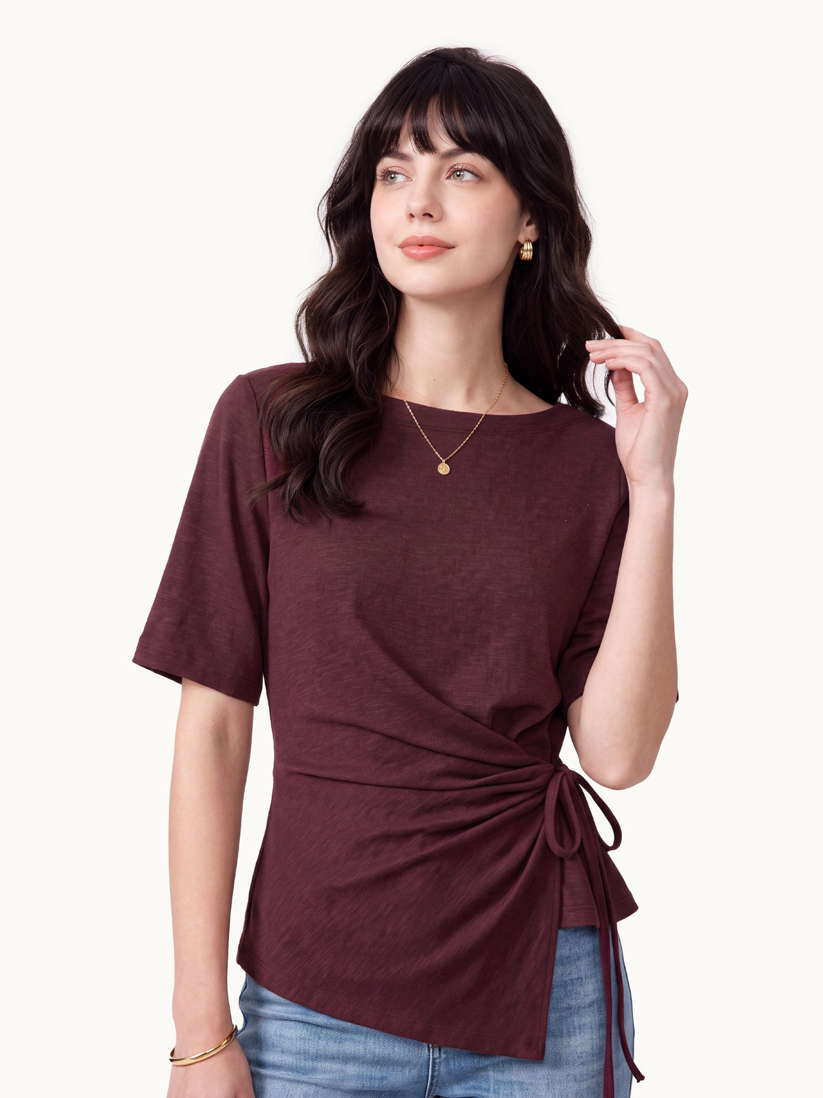 OGLmove Women's Eco-Mousse® Short Sleeve Tie-Side Top