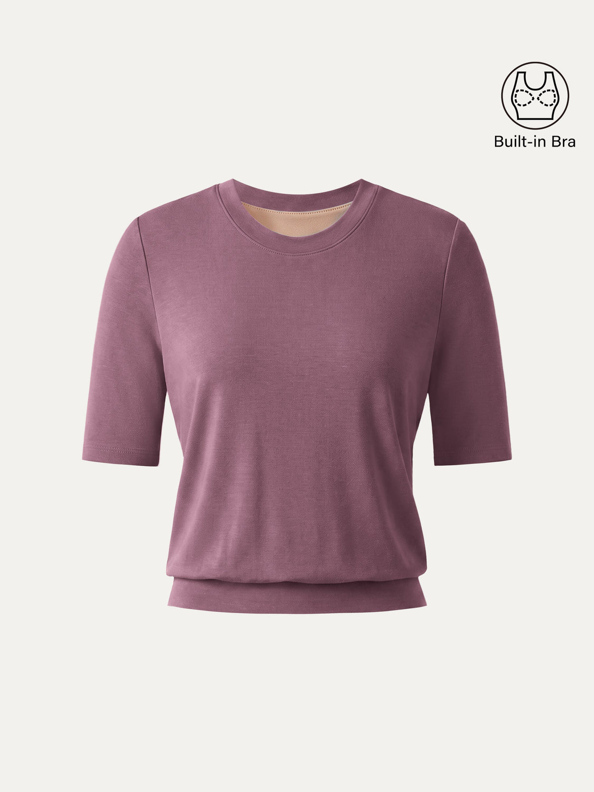 OGLmove Women's Lyocell-Wool Crewneck Short Sleeve Bra Top