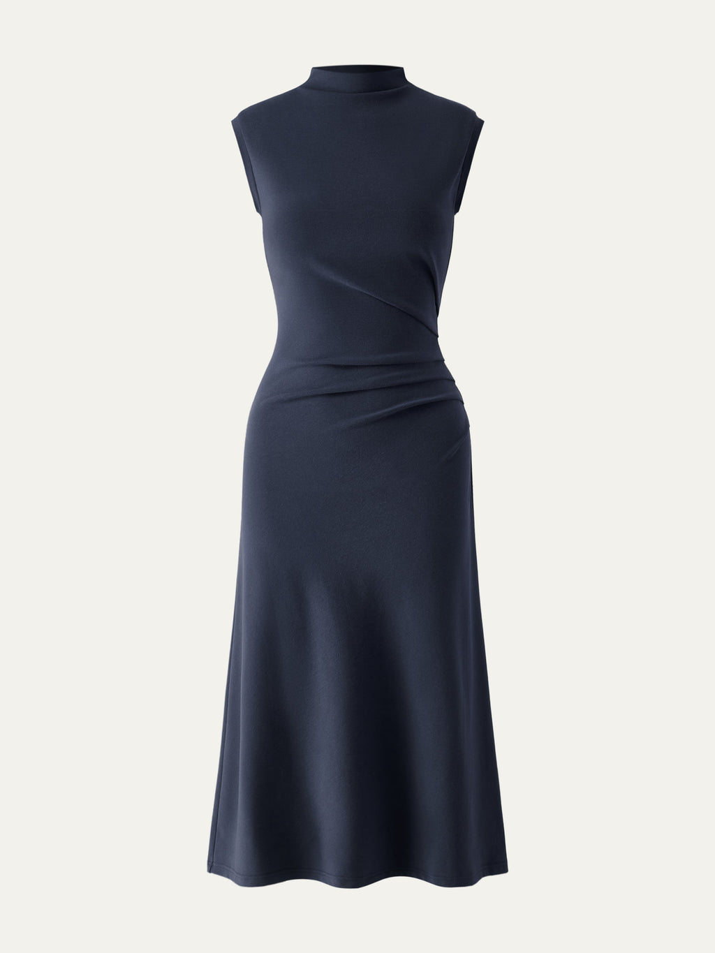 OGLmove Women's Mockneck Tucks Midi Dress