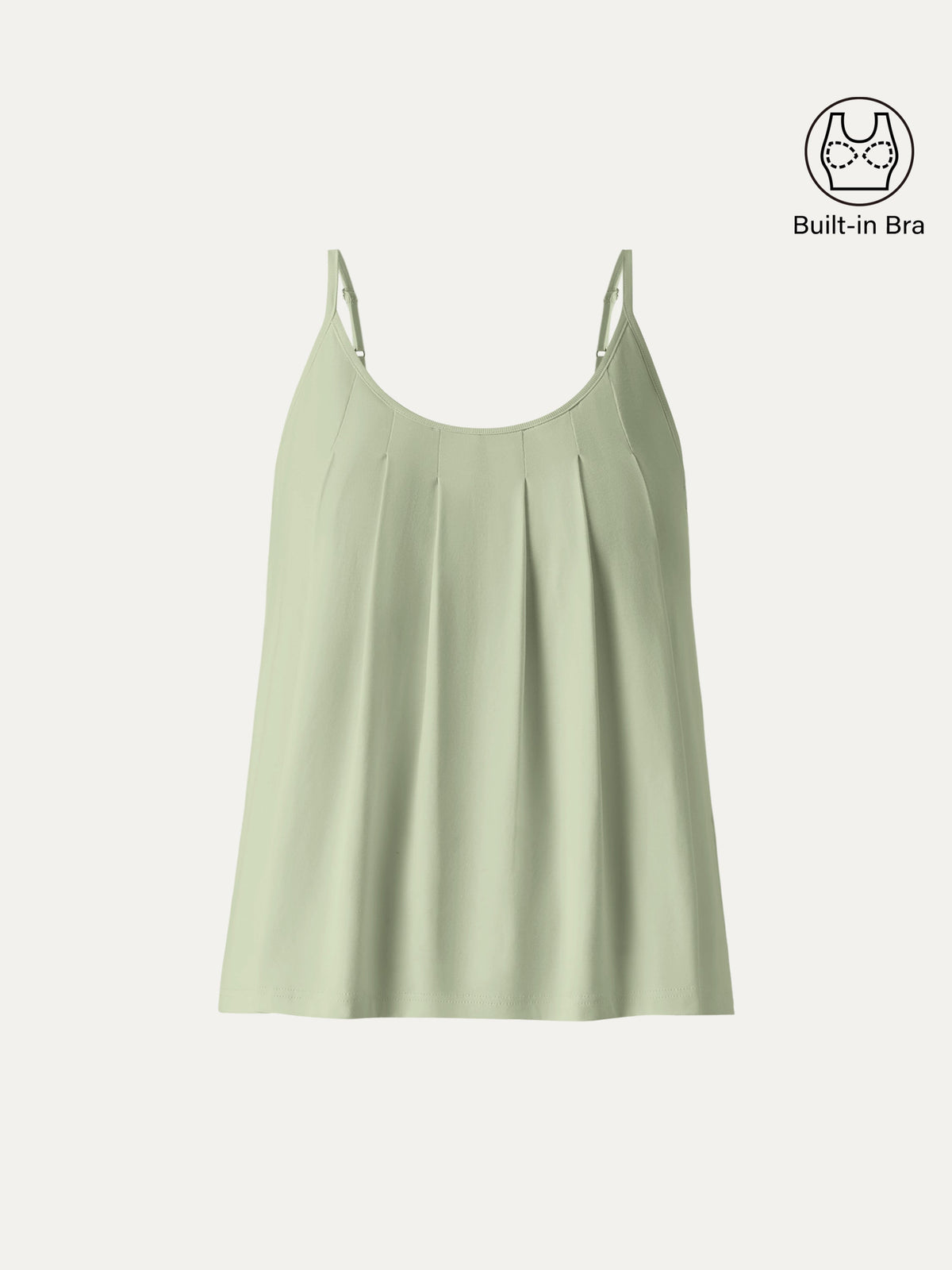 OGLmove Women's U-Neck Pleated Spaghetti Bra Tank