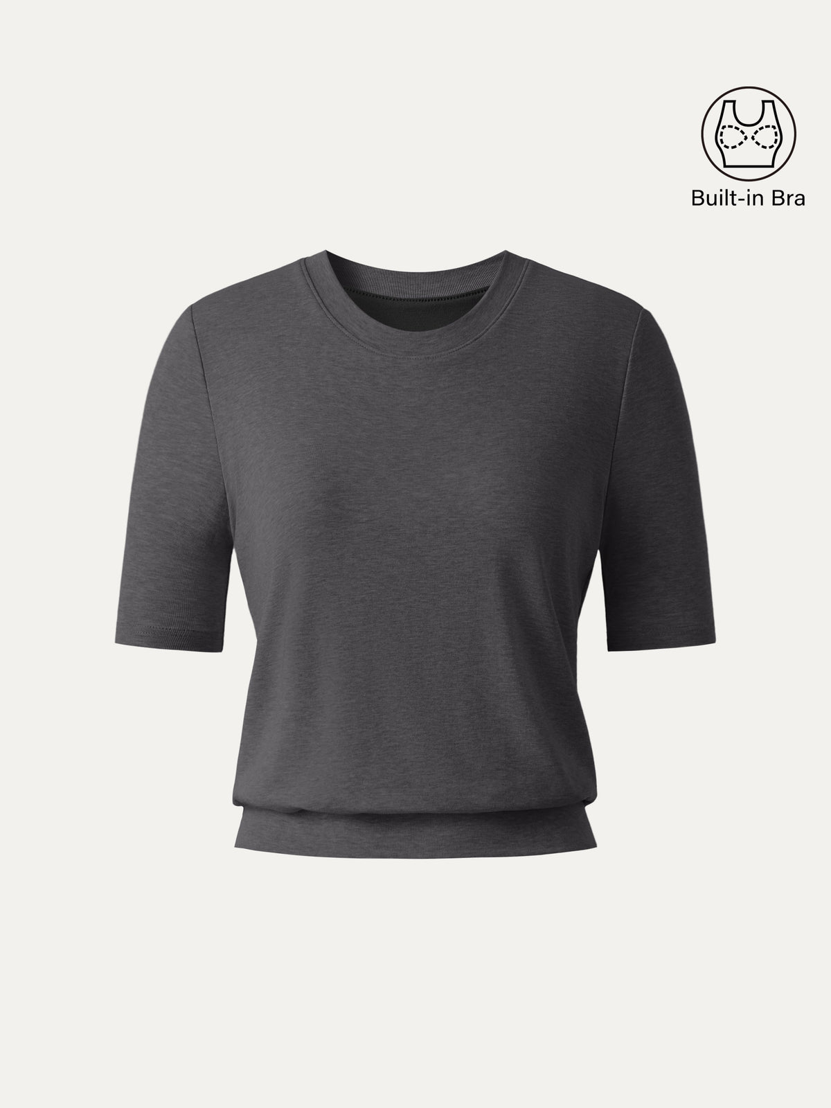 OGLmove Women's Lyocell-Wool Crewneck Short Sleeve Bra Top
