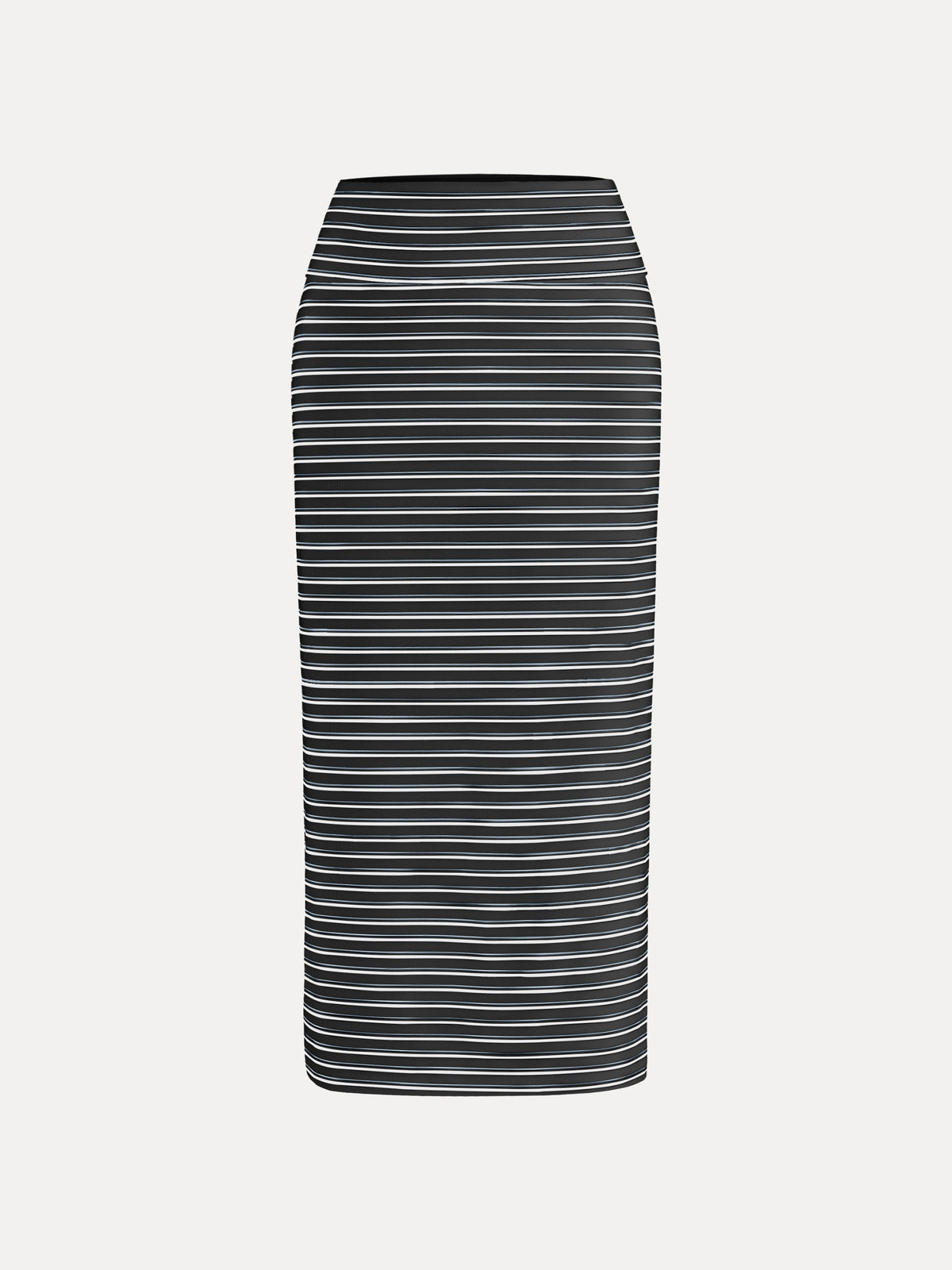 OGLmove Women's Low Rise Folded Waist Striped Midi Skirt