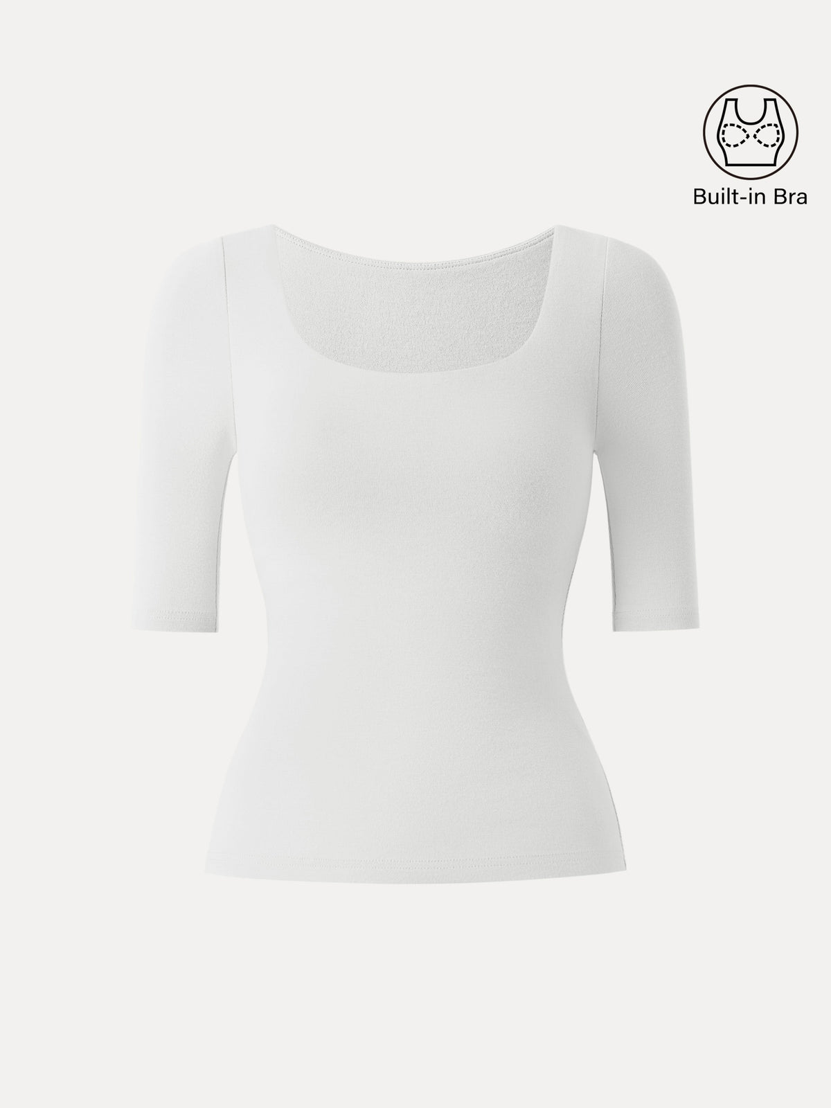 OGLmove Women's Eco-Mousse® Thermal Rib Elbow Sleeve Square Neck Bra Top