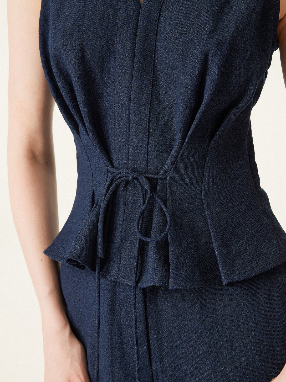 OGLmove Collared V-Neck Sleeveless Top and Mid Rise Flared Pant Set