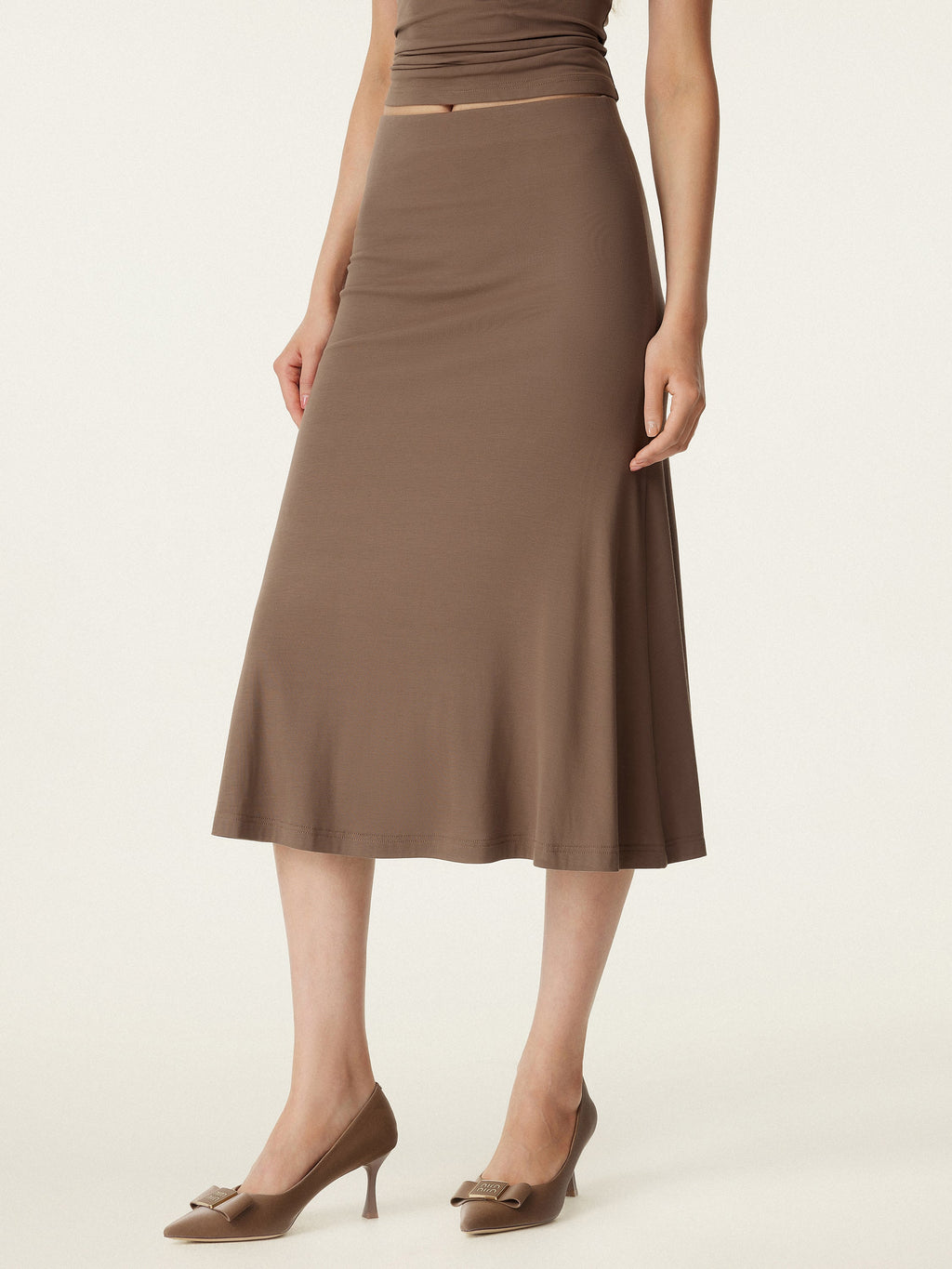 OGLmove Women's Breezy Pull-On Mermaid Midi Skirt