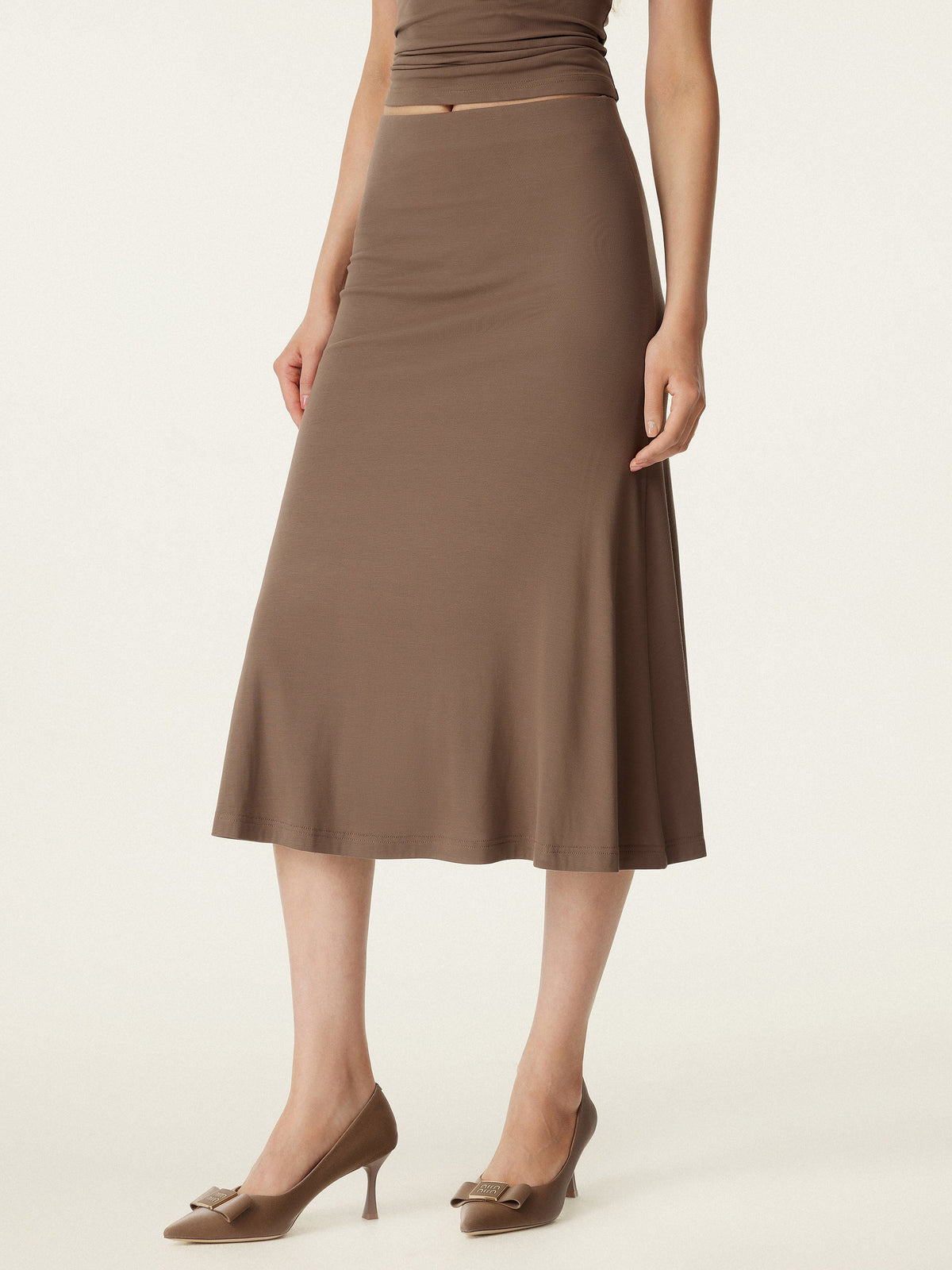OGLmove Women's Breezy Pull-On Mermaid Midi Skirt