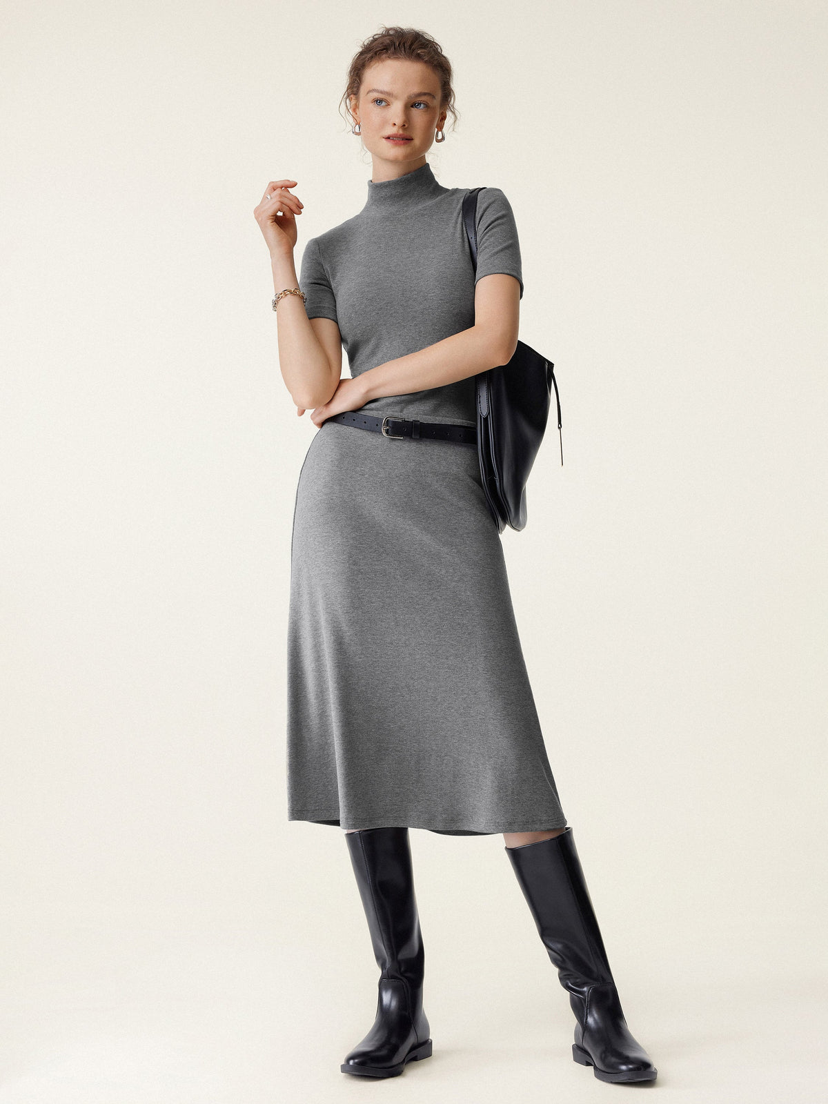 OGLmove Women's Soft Thermal Pull-On Midi Skirt