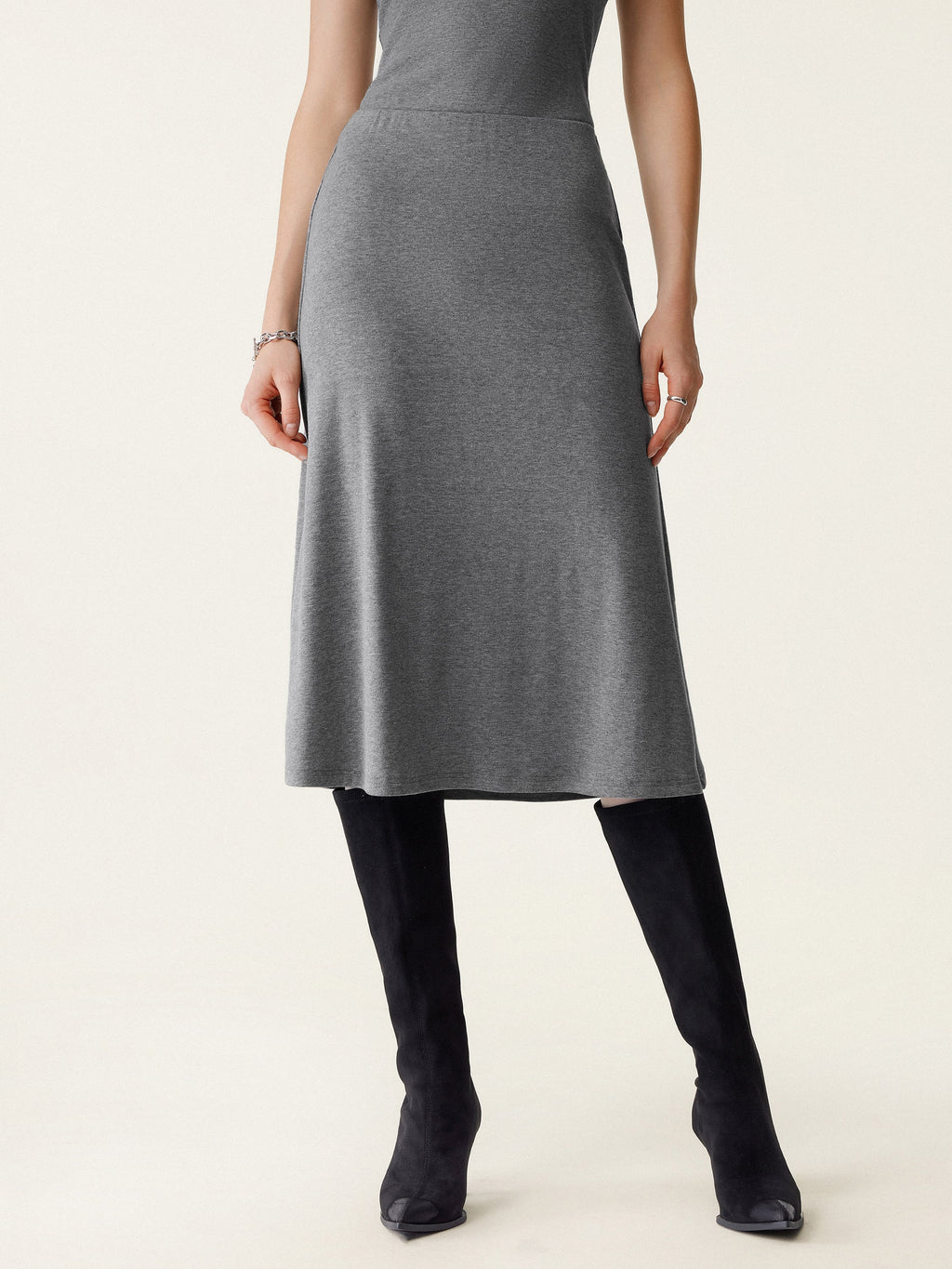 OGLmove Women's Soft Thermal Pull-On Midi Skirt