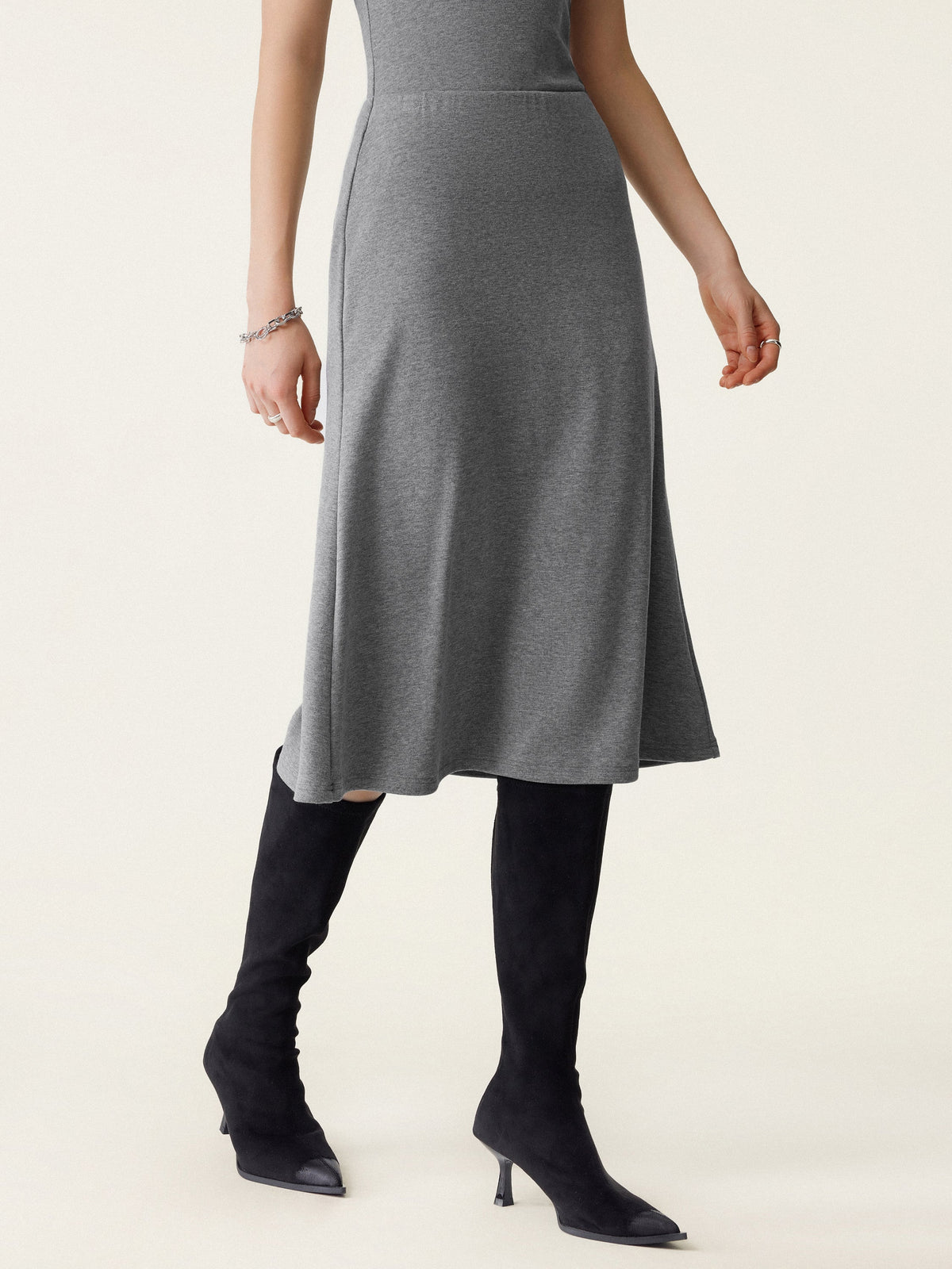 OGLmove Women's Soft Thermal Pull-On Midi Skirt