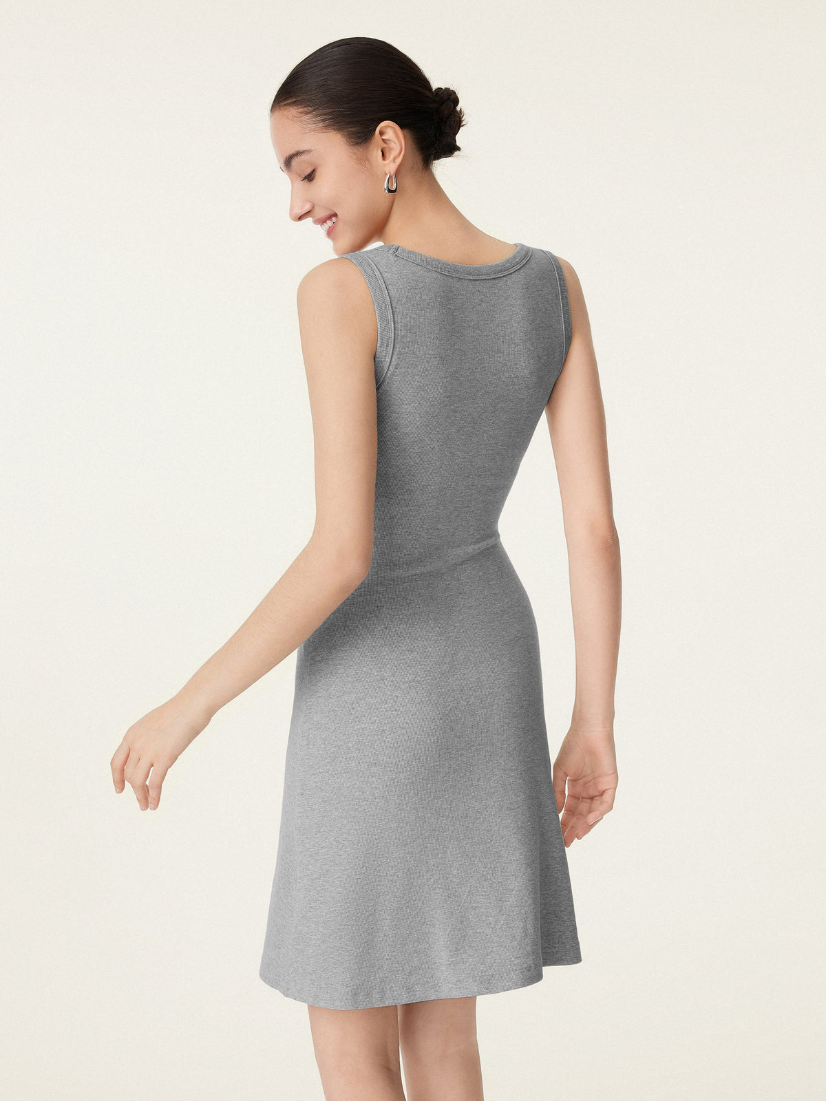 OGLmove Women's Flattering V-Neck A-Line New Airy Bra Tank Dress