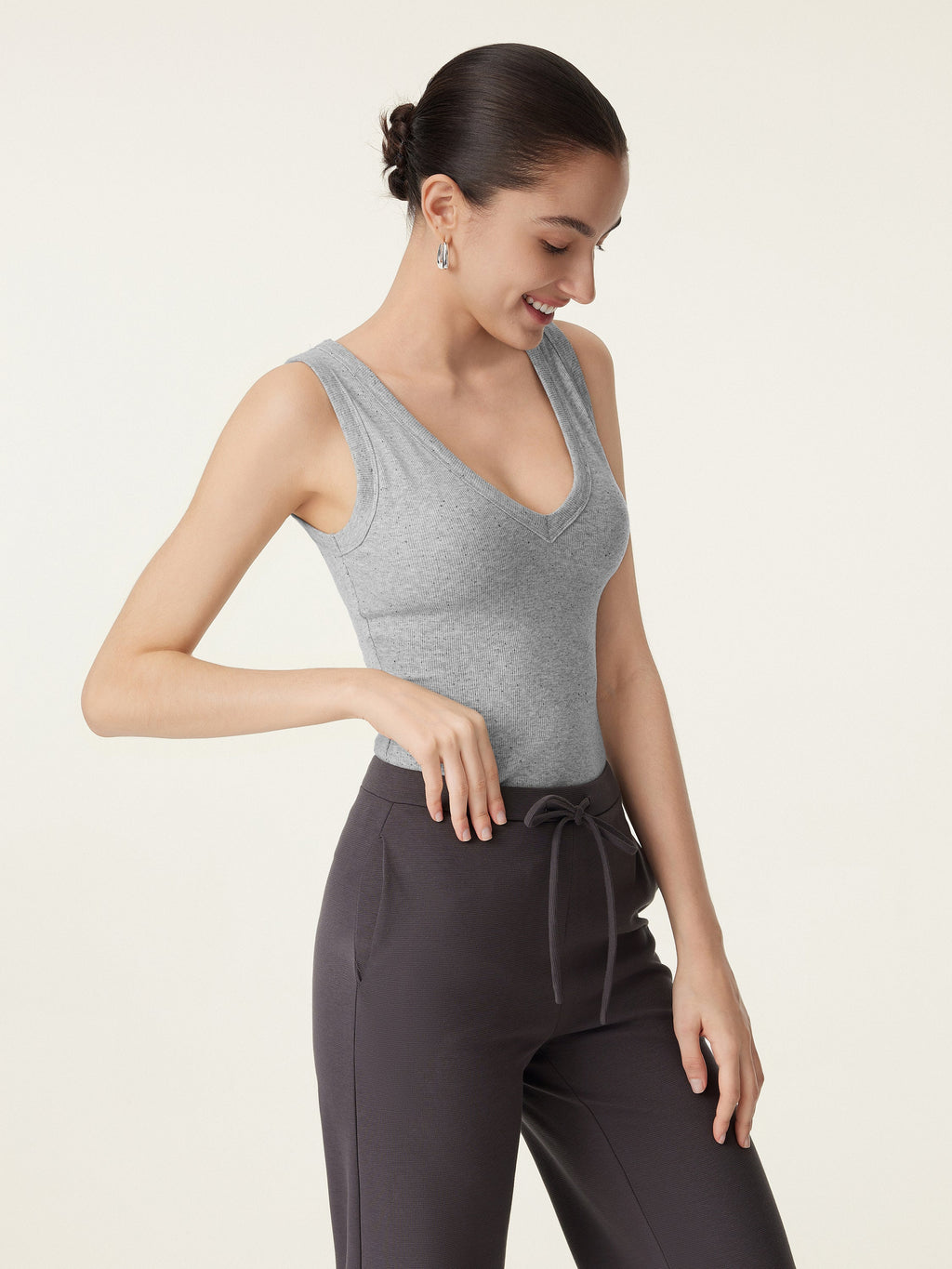OGLmove Stretchy V-Neck Cotton Airy Bra Tank