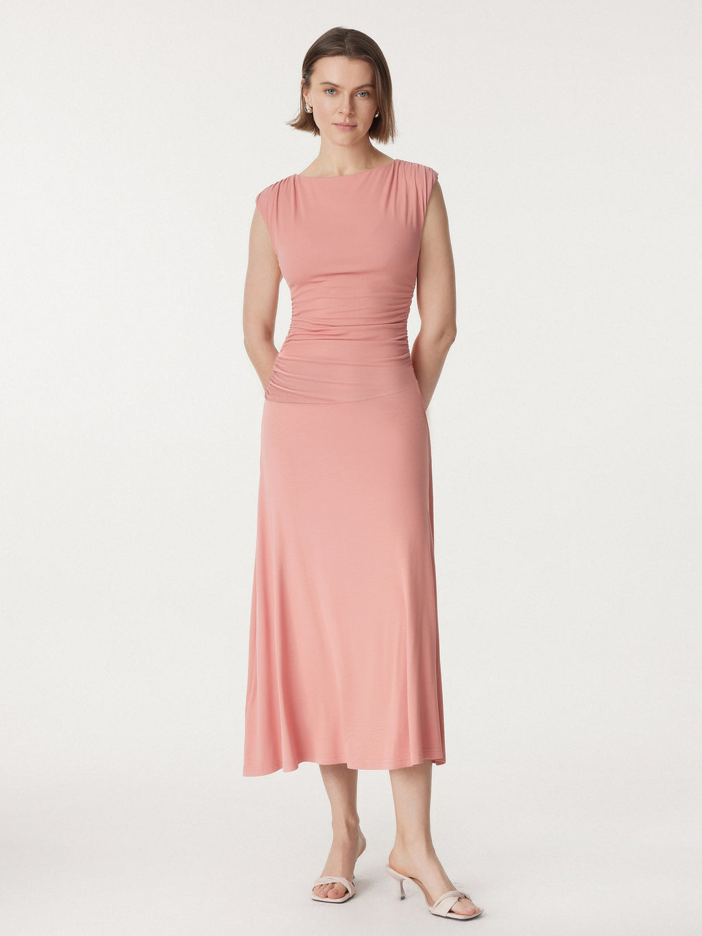 OGLmove Women's Breezy Cooling Side Ruched Maxi Bra Dress
